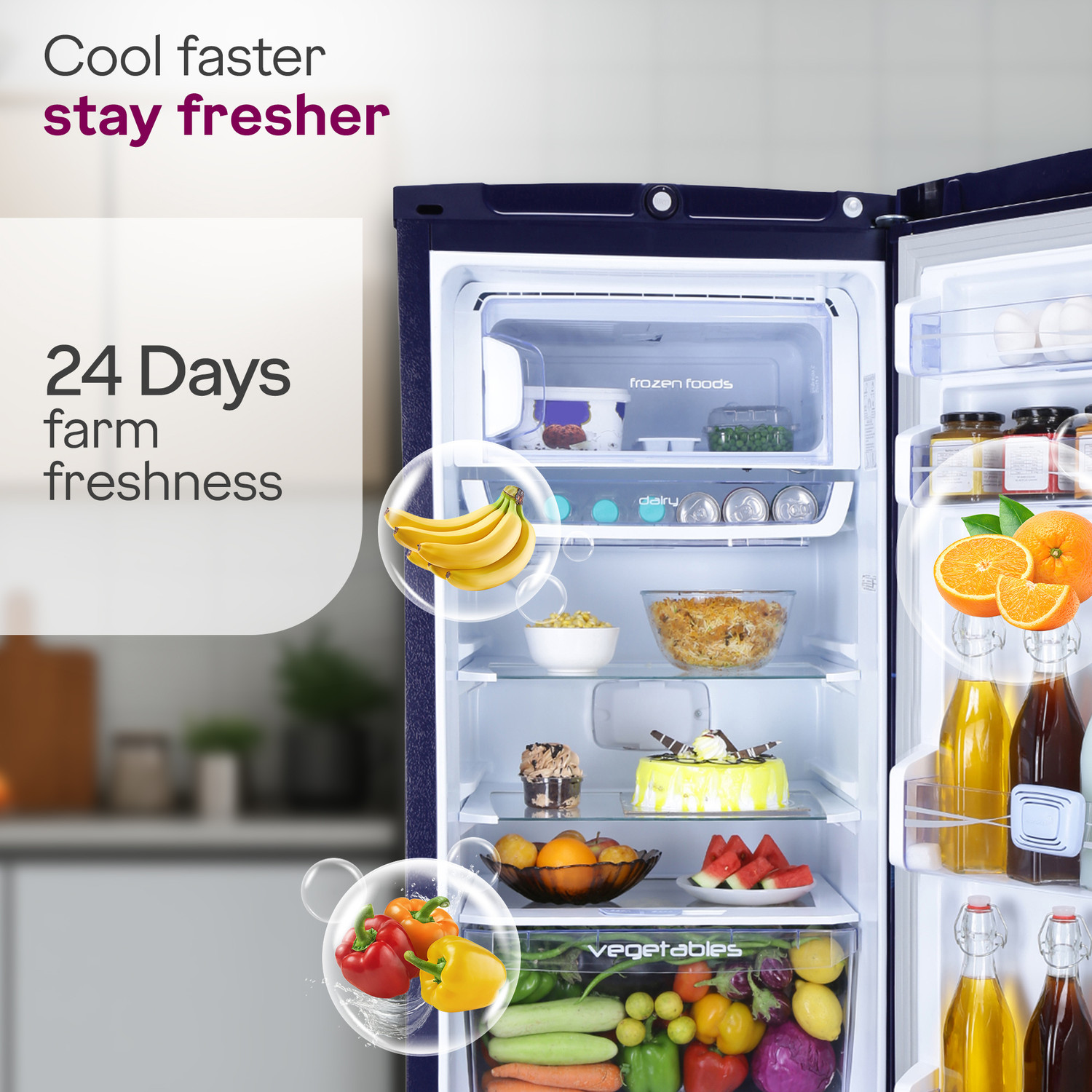 Image of Godrej 185 L Direct Cool Single Door 4 Star Refrigerator with 22L Jumbo Vegetable Tray Advanced Inverter Technology 2.5L Bottle Space