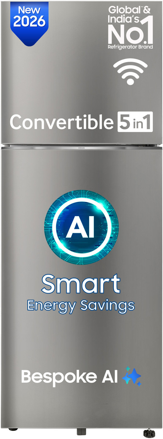 Image of Samsung 330 L Frost Free Double Door 2 Star Refrigerator with Convertible 5-in-1, Wifi Enabled, Bespoke AI, Digital Inverter, 2026 Model