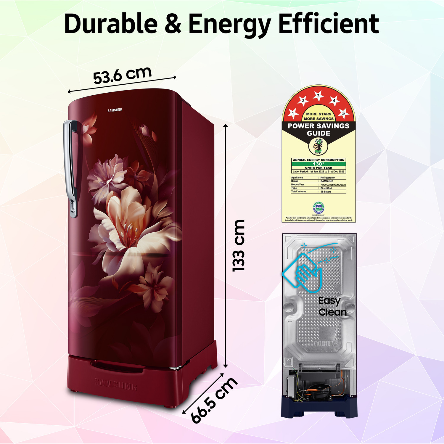Image of Samsung 183 L Direct Cool Single Door 5 Star Refrigerator with Base Drawer with Digital Inverter