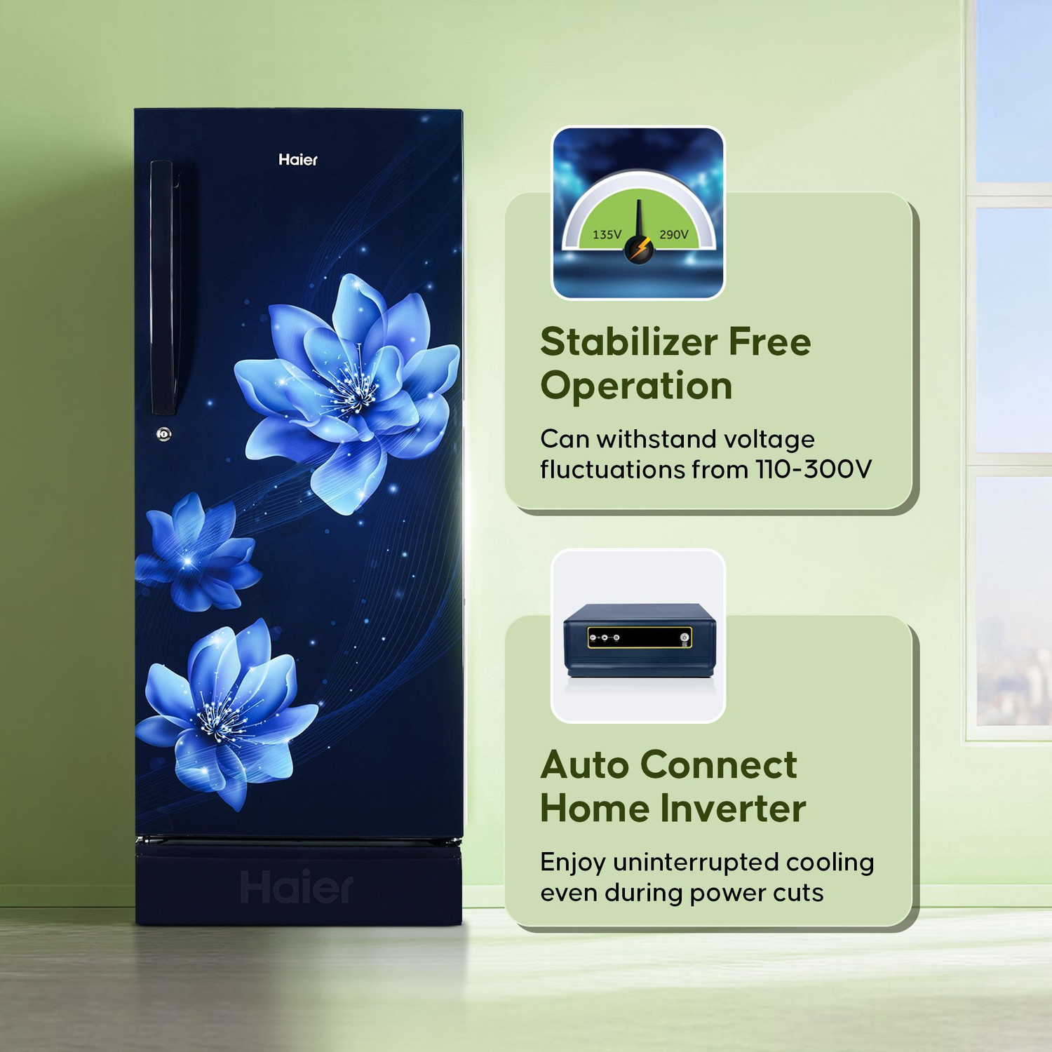 Image of Haier 190 L Direct Cool Single Door 4 Star Refrigerator with Base Drawer with Large Storage Space1 Hour Icing Technology