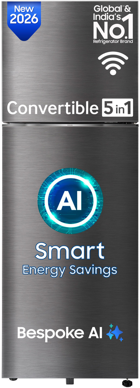 Image of Samsung 350 L Frost Free Double Door 3 Star Refrigerator with Convertible 5-in-1, Wifi Enabled, Bespoke AI, Digital Inverter, 2026 Model