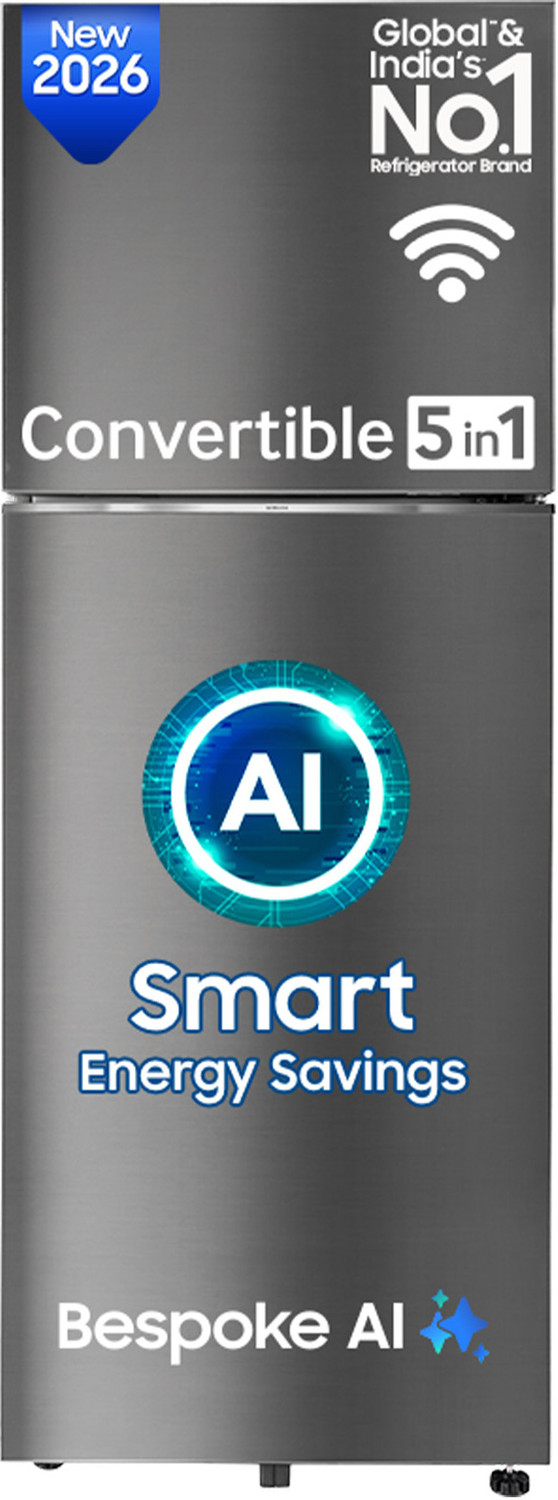 Image of Samsung 350 L Frost Free Double Door 3 Star Refrigerator with Convertible 5-in-1, Wifi Enabled, Bespoke AI, Digital Inverter, 2026 Model