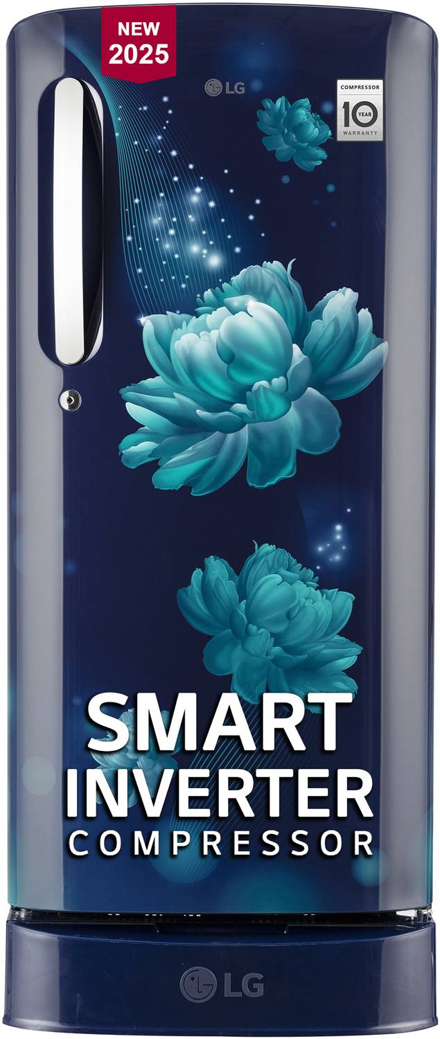 LG 185 L Direct Cool Single Door 5 Star Refrigerator with Base Drawer with Smart Inverter Compressor, Fast Ice Making