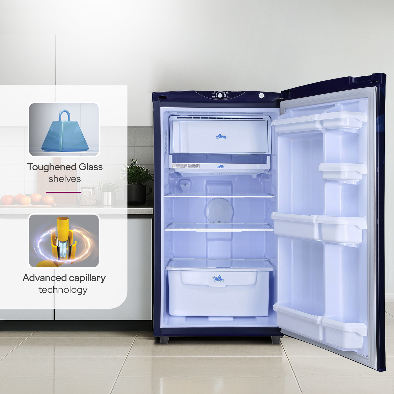 Image of Godrej 180 L Direct Cool Single Door 2 Star Refrigerator with 20L Jumbo Vegetable Tray Advanced Capillary Technology 2.5L Bottle Space