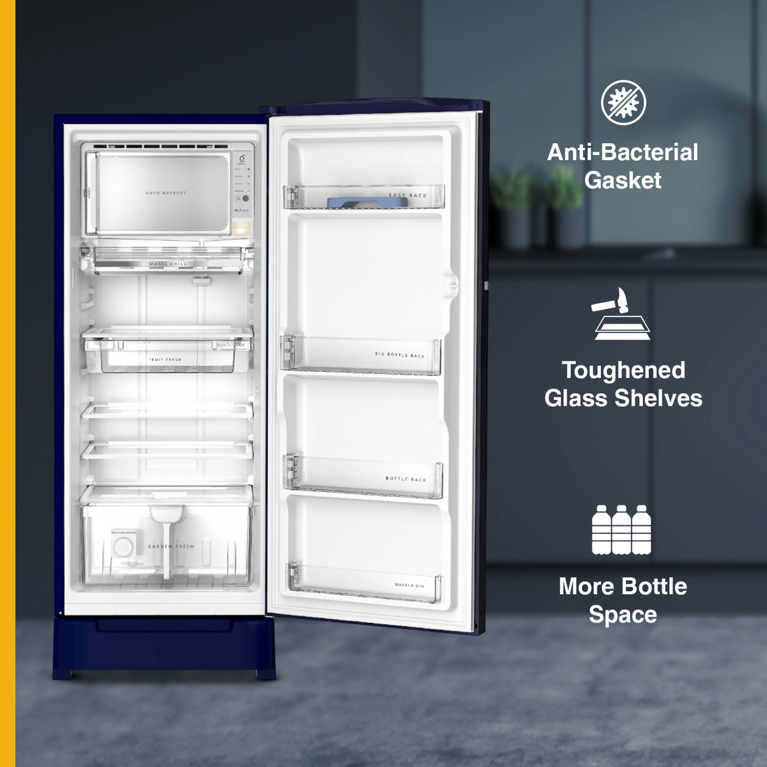 Image of Whirlpool 236 L Frost Free Single Door 5 Star Refrigerator with Base Drawer