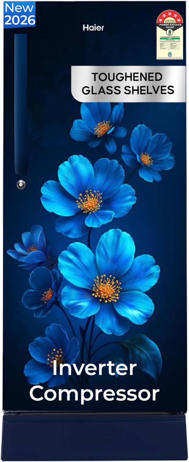 Haier 215 L Direct Cool Single Door 5 Star Refrigerator with Base Drawer with Fast Ice Making, Easy Clean Back, Large Vegetable Box