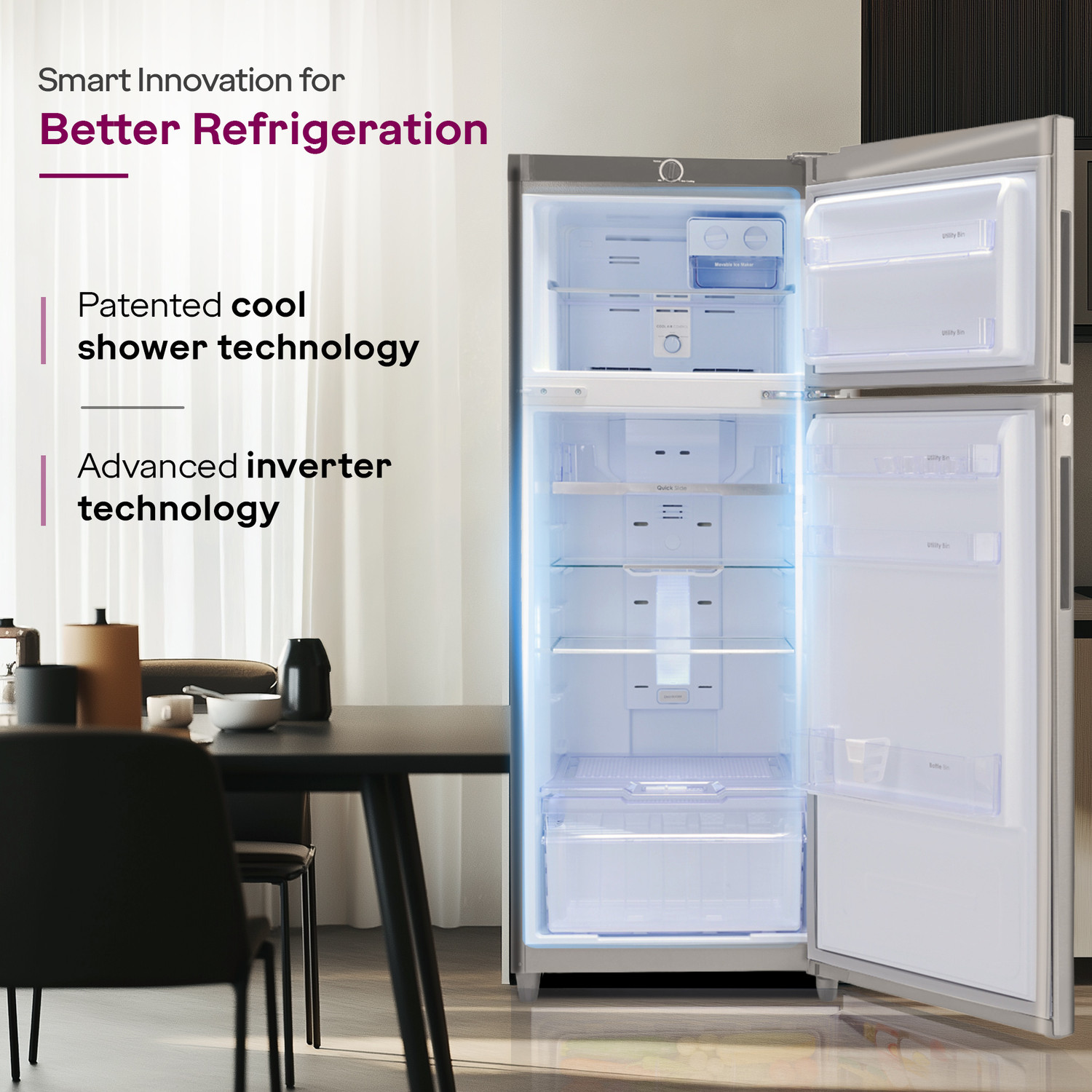 Image of Godrej 223 L Frost Free Double Door 3 Star Refrigerator