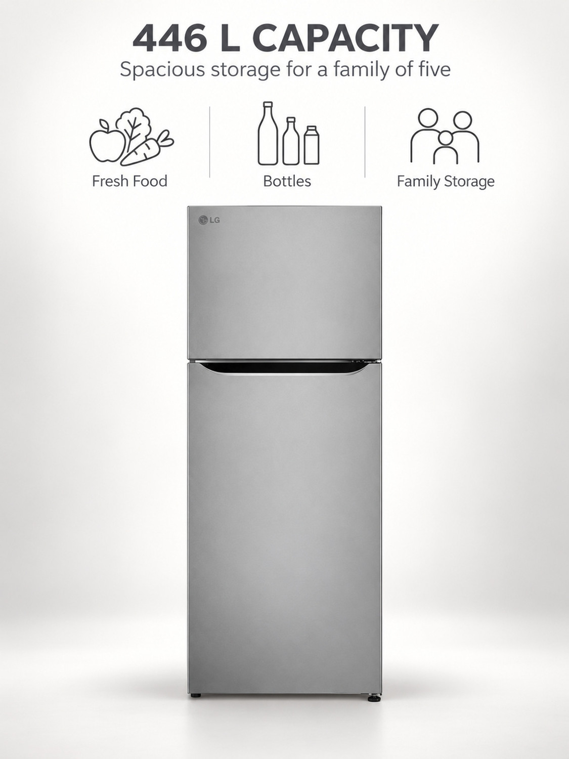 Image of LG 444 L Frost Free Double Door Top Mount 1 Star Convertible Refrigerator