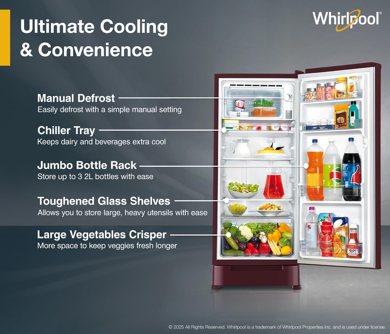 Image of Whirlpool 192 L Direct Cool Single Door 4 Star Refrigerator with Base Drawer