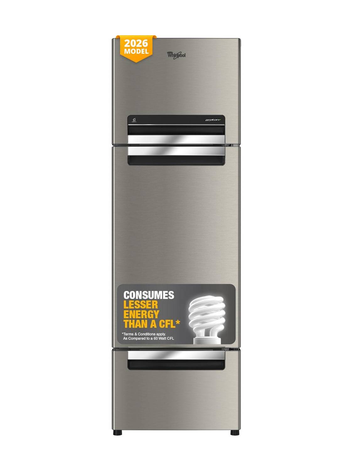 Whirlpool 235 L Frost Free Triple Door Refrigerator  with Zeolite Technology, Microblock Technology (Radiant Steel, FP 253D PROTTON ROY RADIANT STEEL(Z))