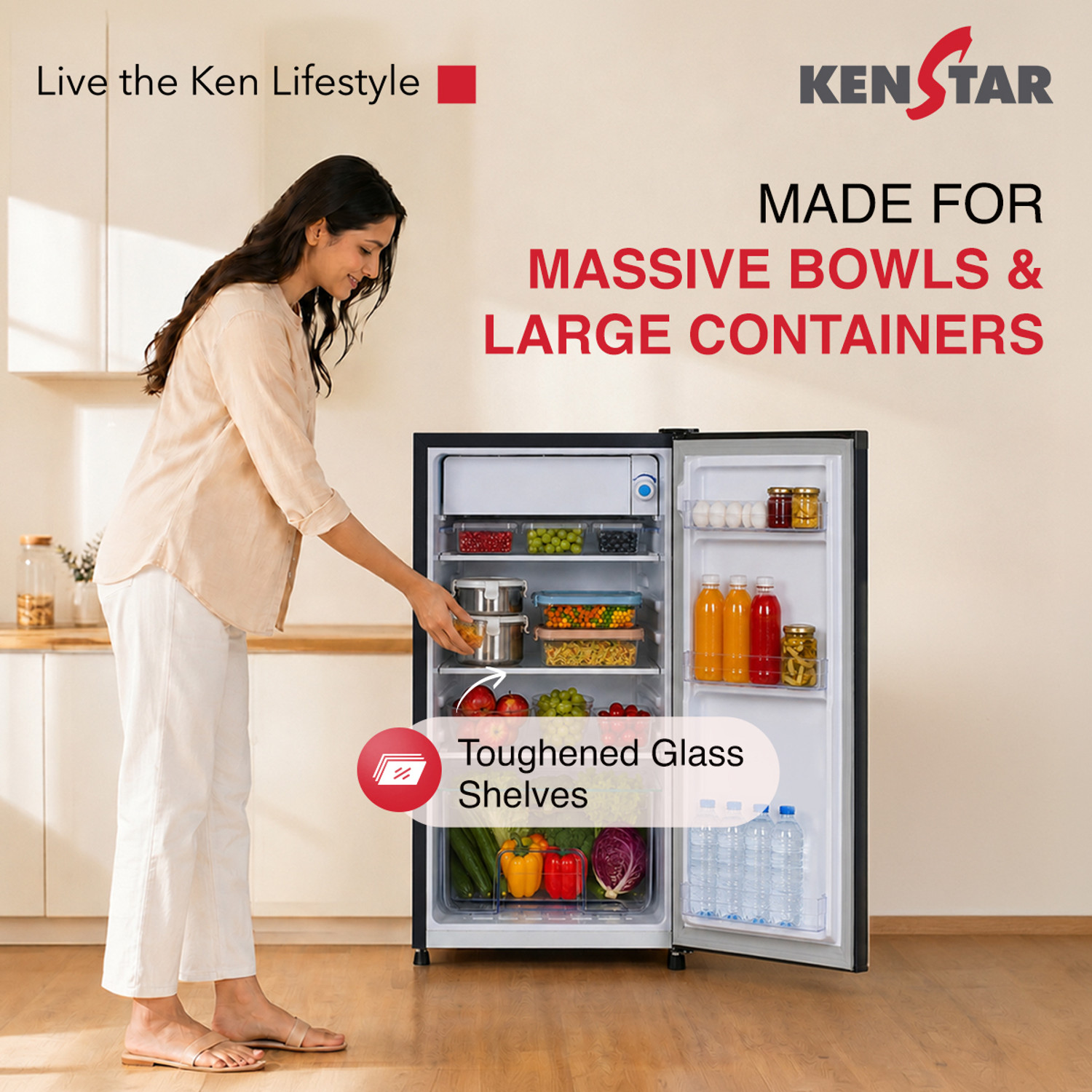 Image of Kenstar 92 L Direct Cool Single Door 1 Star Refrigerator