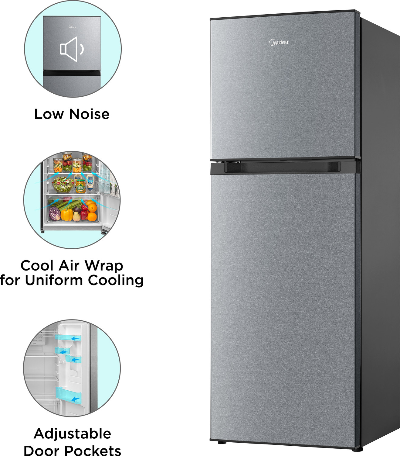 Image of Midea 233 L Frost Free Double Door Top Mount 2 Star Convertible Refrigerator