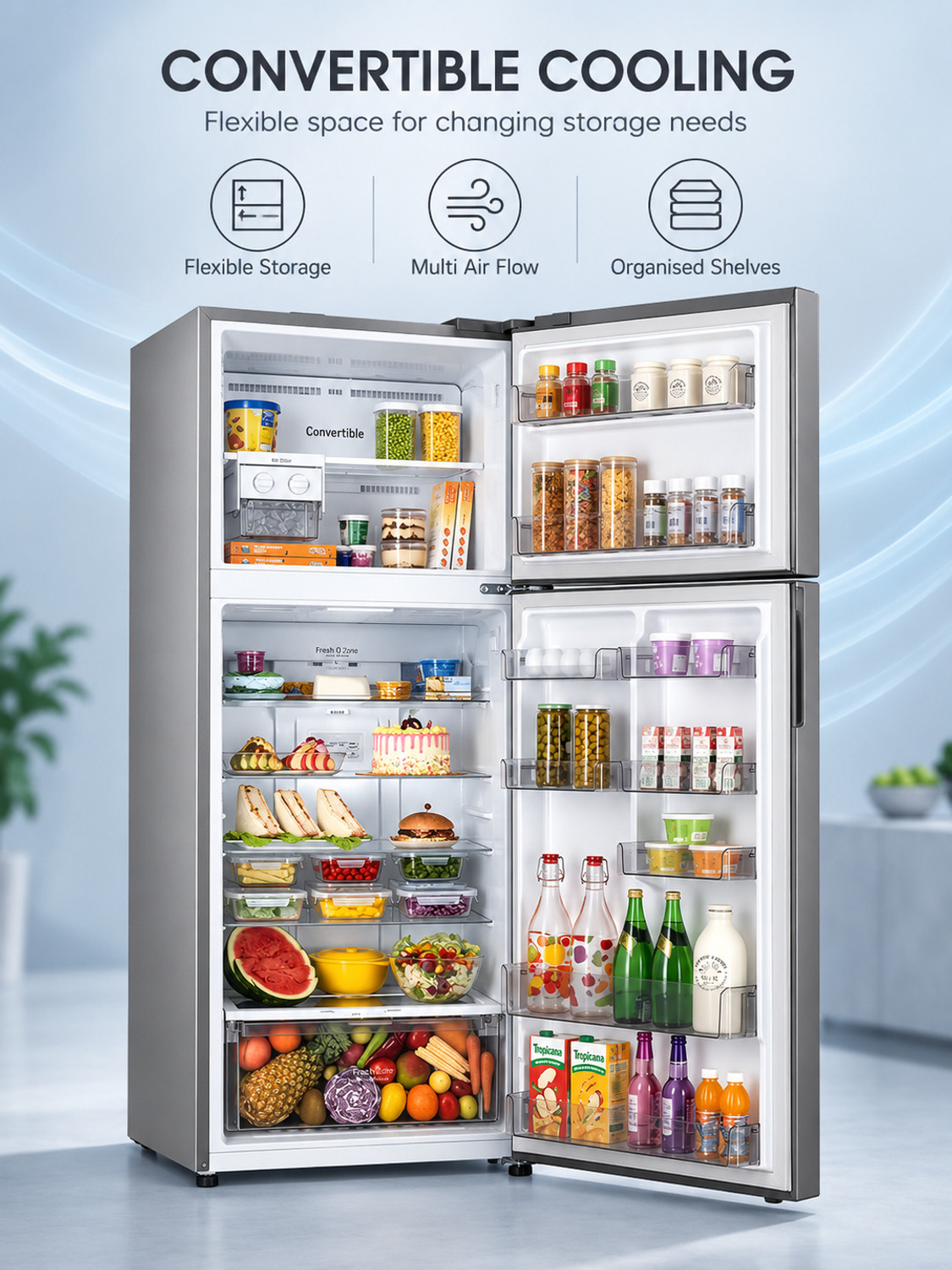Image of LG 444 L Frost Free Double Door Top Mount 1 Star Convertible Refrigerator