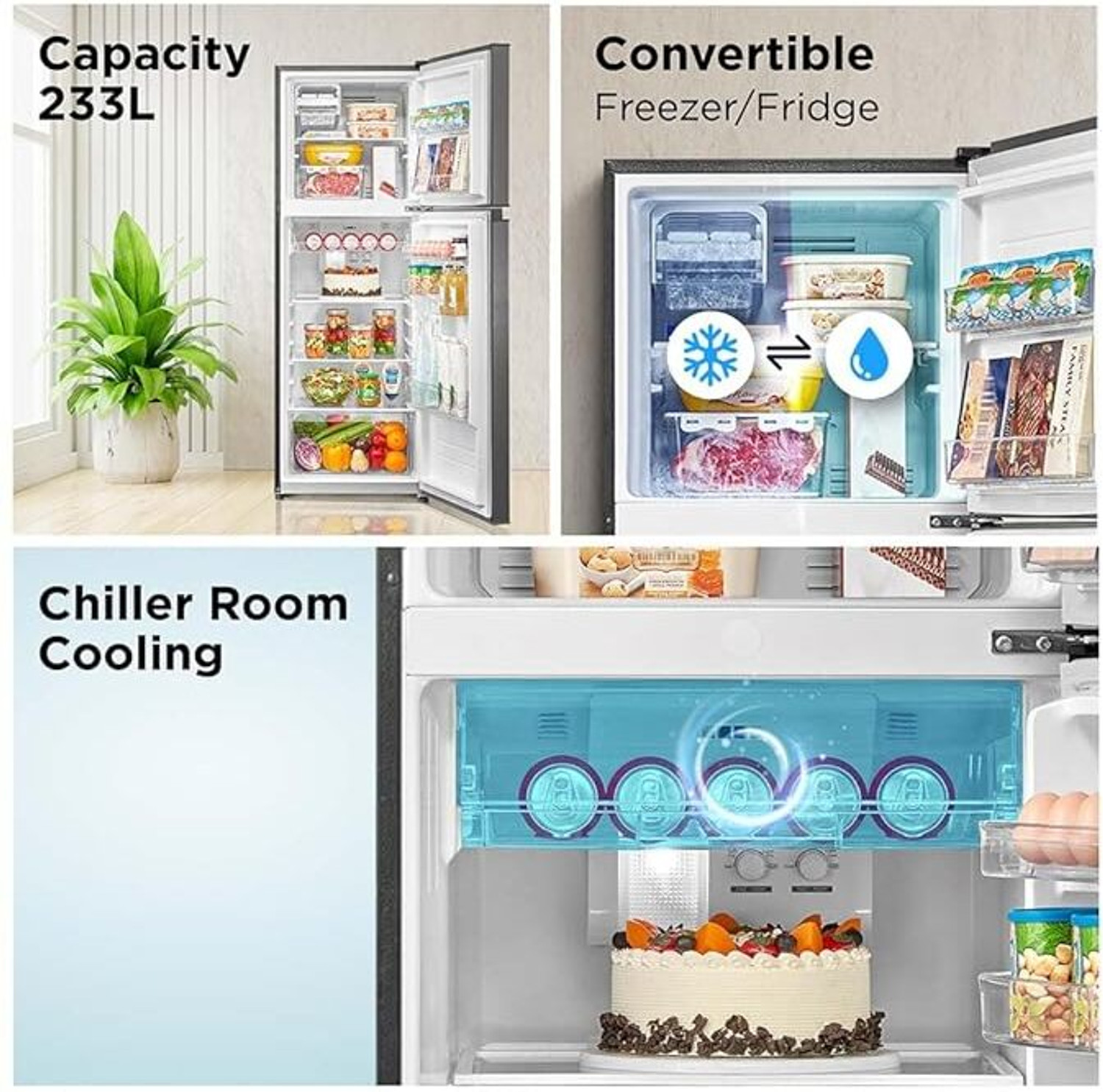 Image of Midea 233 L Frost Free Double Door Top Mount 2 Star Refrigerator