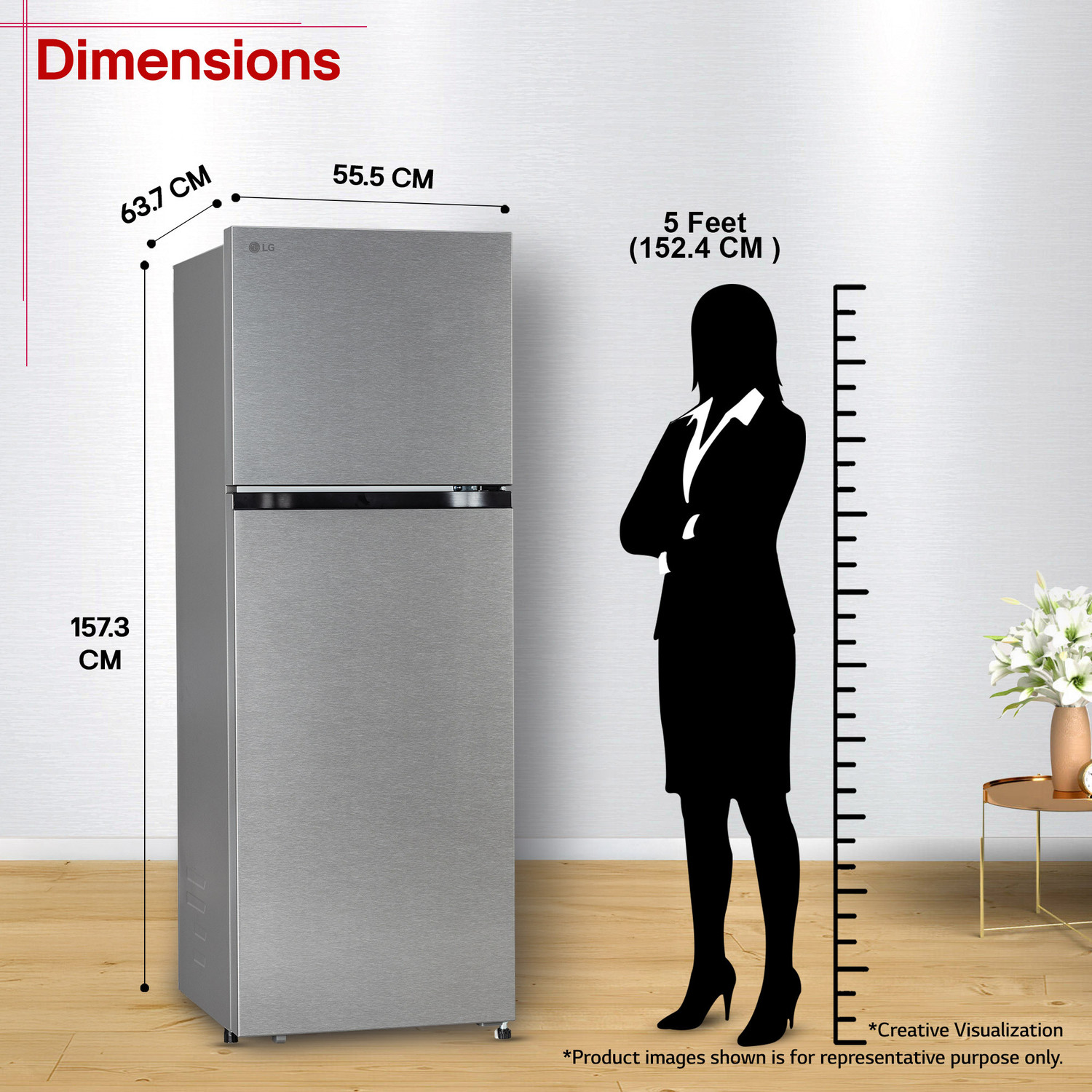 Image of LG 251 L Frost Free Double Door 2 Star Convertible Refrigerator with Convertible, Smart Mode, Multi Air Flow, Deodorizer, Fresh Zone, Works Without Stabilizer, Inverter Compressor, Auto connect & 2026 Model