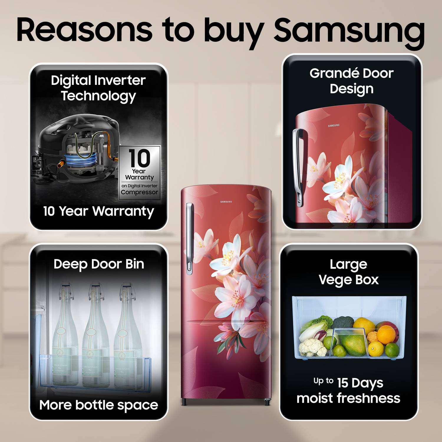 Samsung 183L Direct Cool Single Door Refrigerator 2026 - Image 4