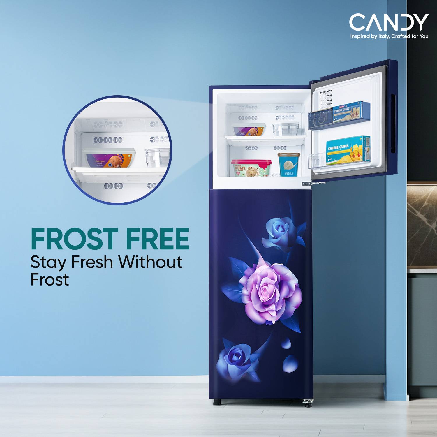 CANDY 240 L Frost Free Double Door 2 Star Refrigerator Online at