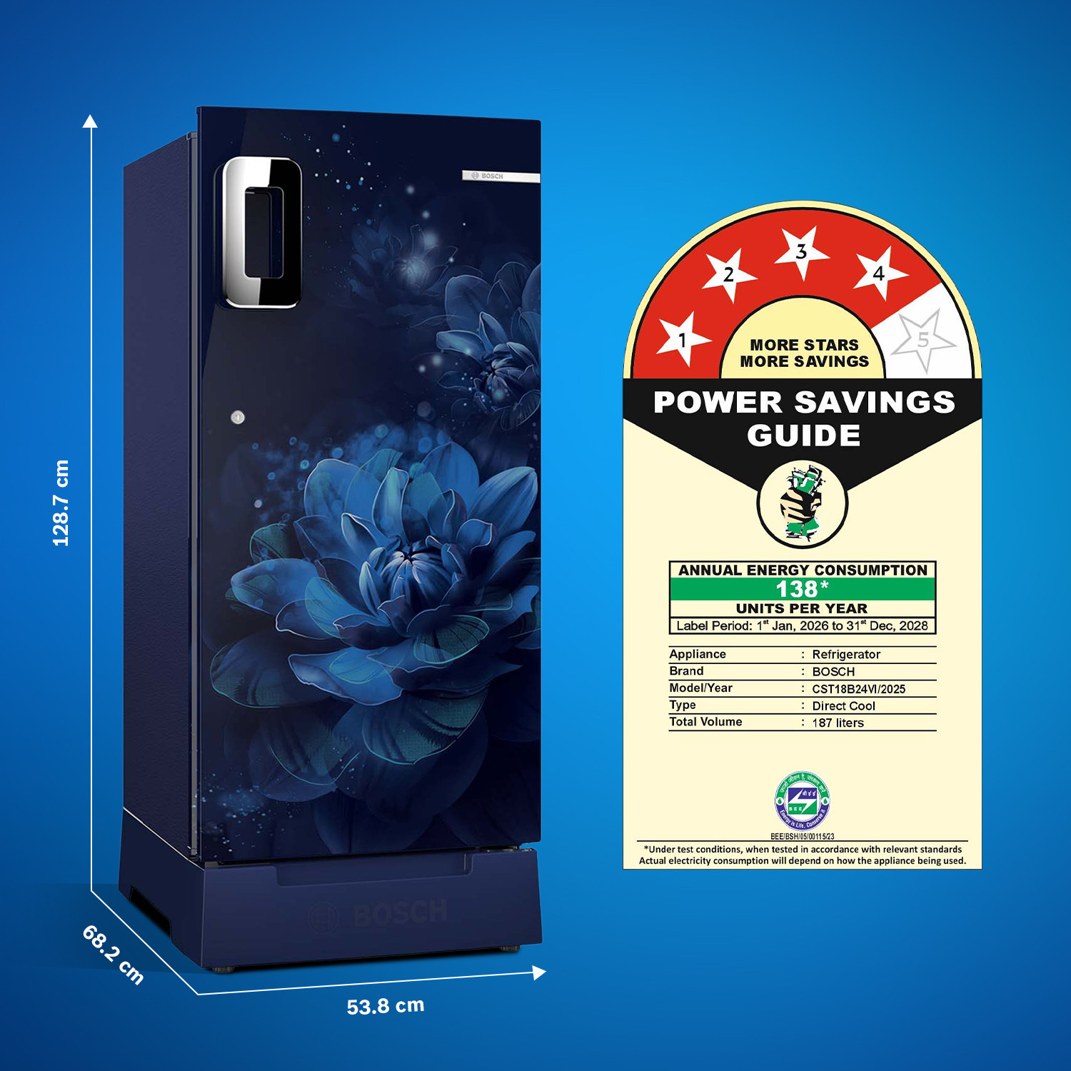 Image of BOSCH 187 L Direct Cool Single Door 4 Star Refrigerator