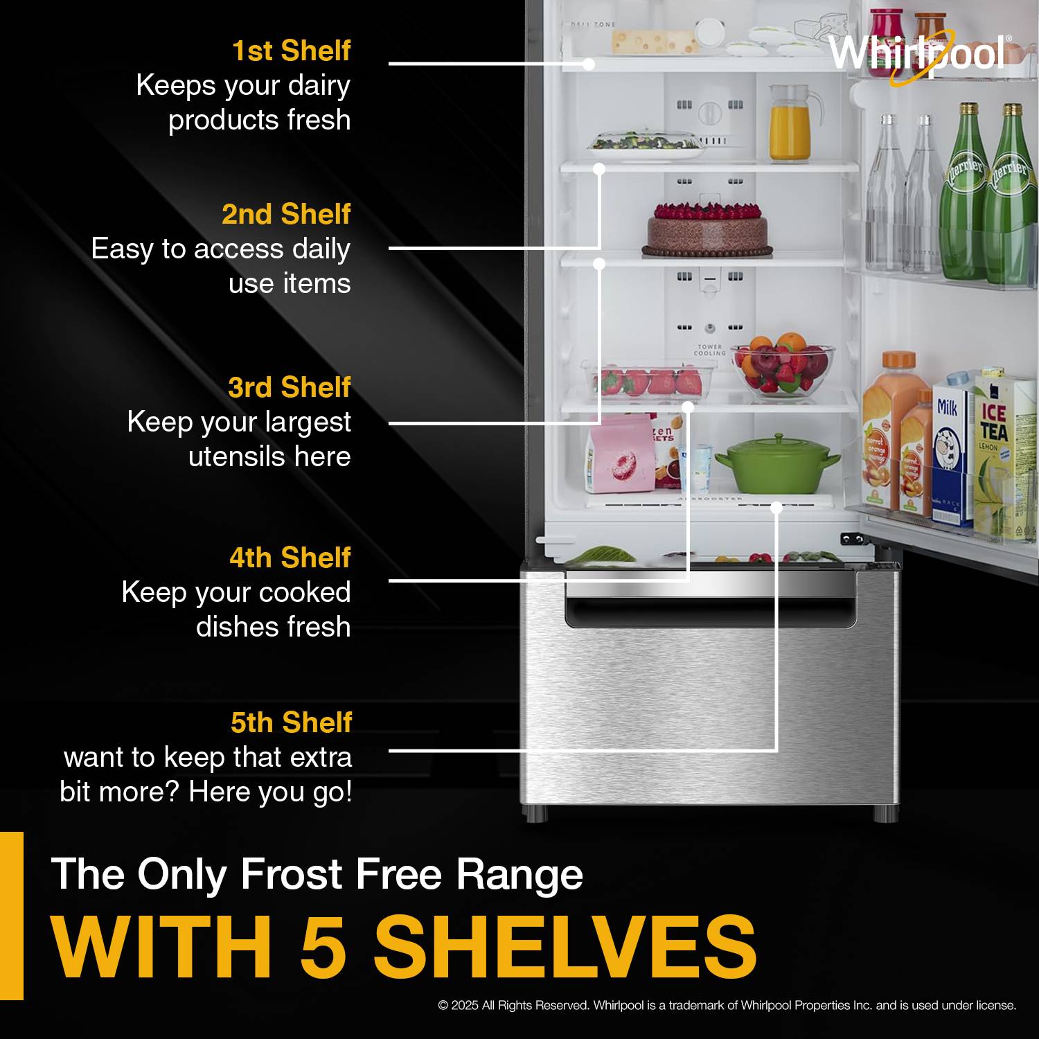 Whirlpool 270 L Triple Door Refrigerator - Image 3