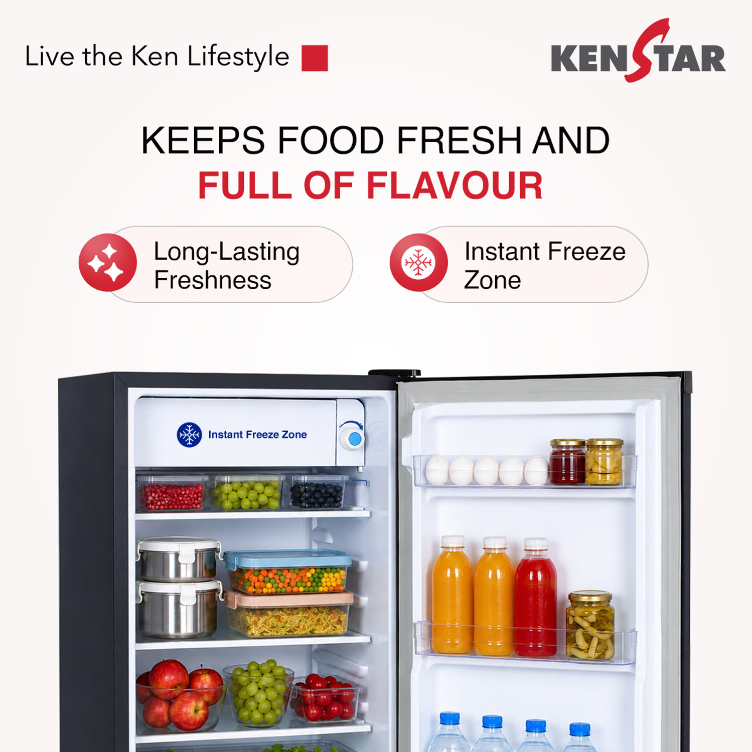 Image of Kenstar 92 L Direct Cool Single Door 1 Star Refrigerator