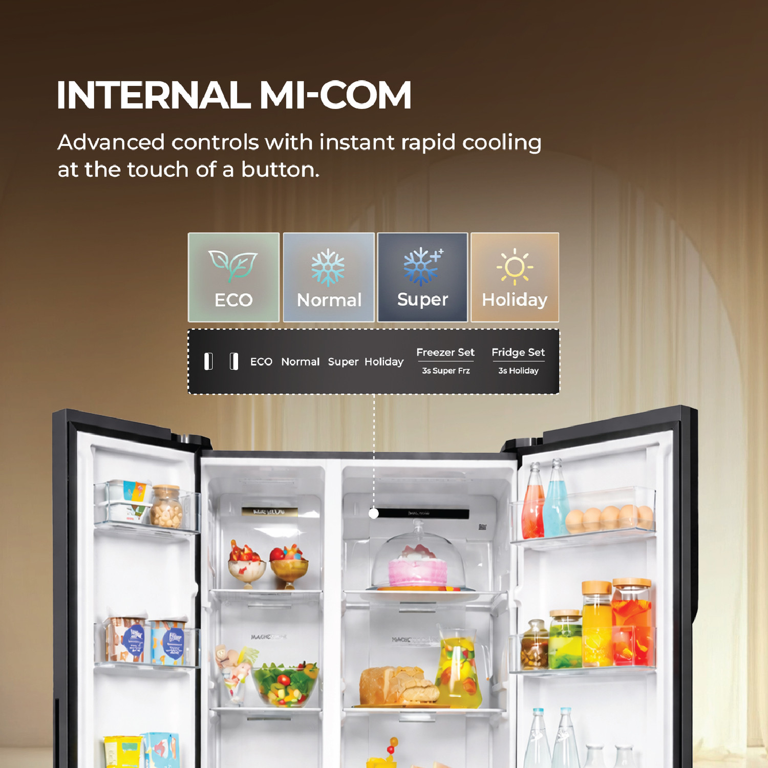 Image of Haier 540 L Frost Free Double Door 3 Star Refrigerator with Inverter , (360 Magic Cooling for Uniform Freshness, Dual Fresh Drawers for freshness, Deo Fresh Technology, 2026 Model)
