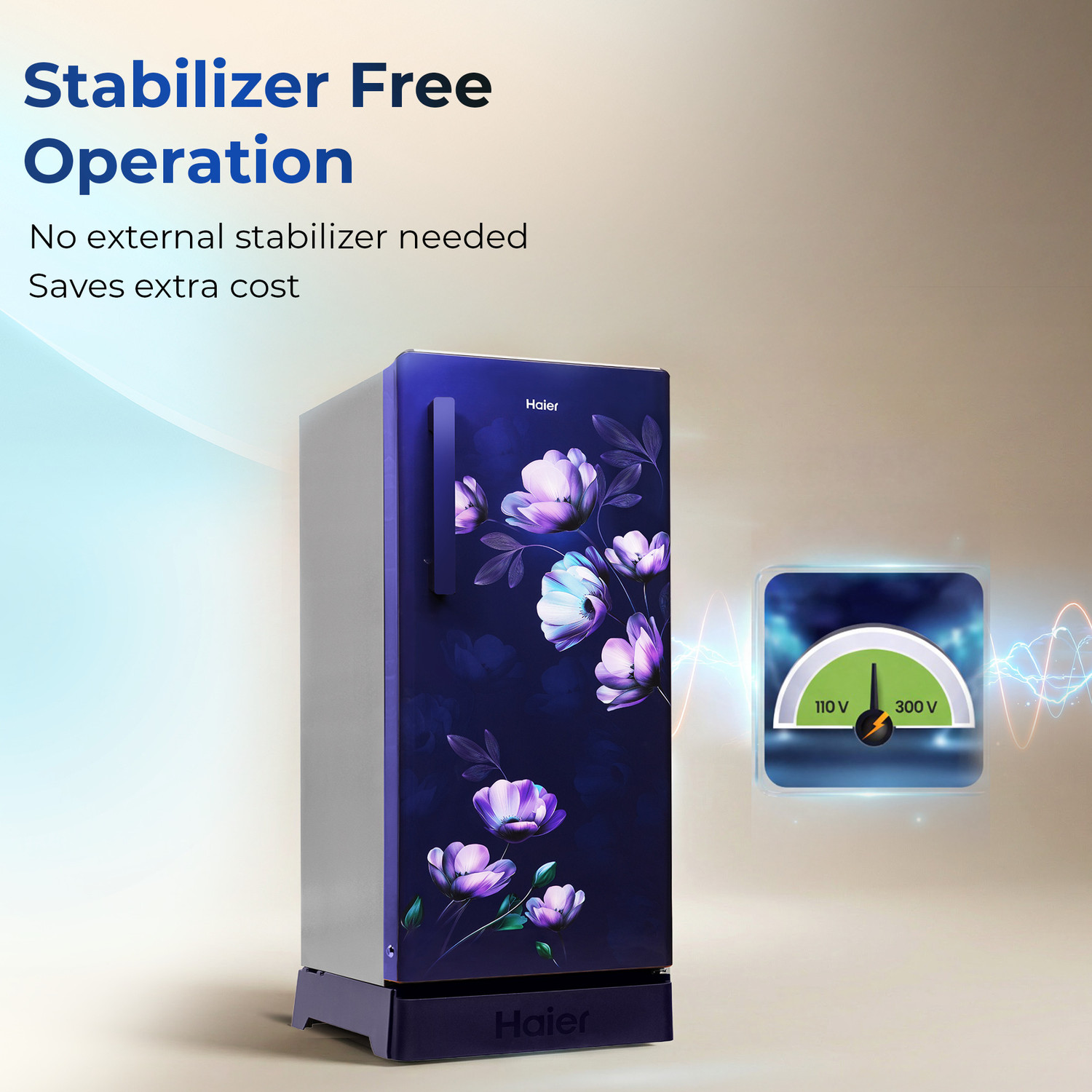 Image of Haier 190 L Direct Cool Single Door 5 Star Refrigerator with Base Drawer with Base Stand Drawer, Fast Ice Making, Easy Clean Back, Large Vegetable Box (2026 Model)