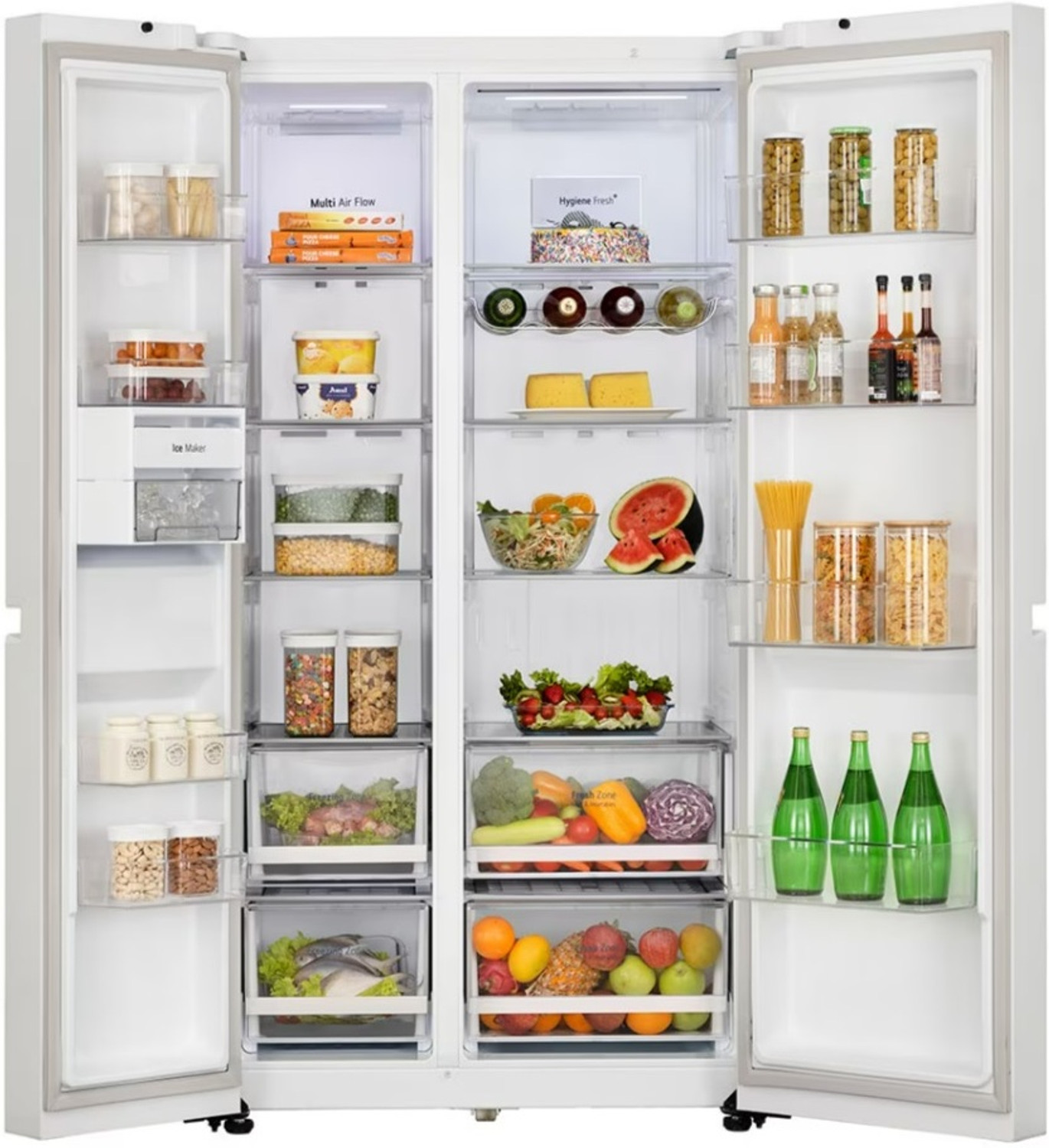 Image of LG 650 L Frost Free Side by Side 5 Star Convertible Refrigerator with Smart Inverter Compressor, Premium Glass Door, Hygiene Fresh+ & DoorCooling+