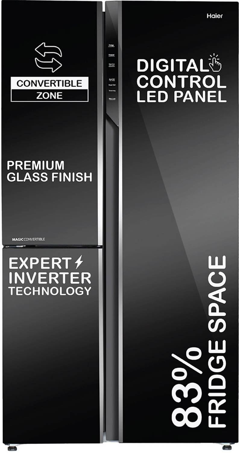 Haier 598 L Frost Free Side by Side Convertible Refrigerator with 83% Convertible Fridge SpaceDigital Control Panel360 Degree CoolingMagic Convertible ZoneExpert Inverter 3-Door