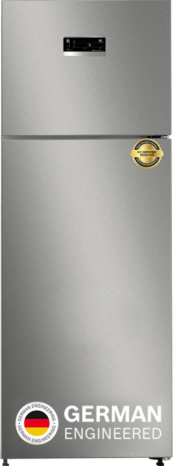 Image of BOSCH 243 L Frost Free Double Door 3 Star Refrigerator with Inverter Large LED Display, 18 Hrs Cooling Retention, Integrated Handle