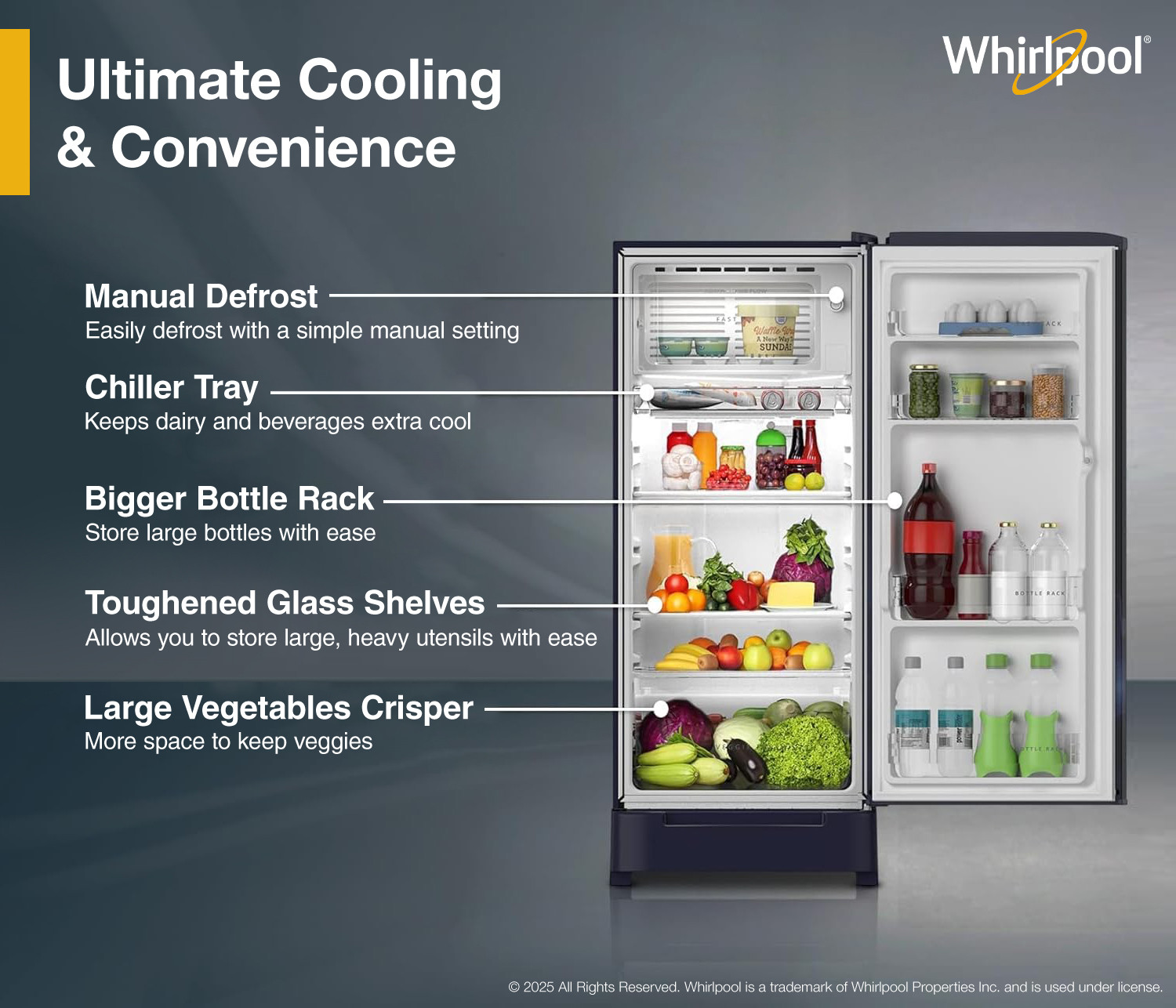 Image of Whirlpool 184 L Direct Cool Single Door 5 Star Refrigerator