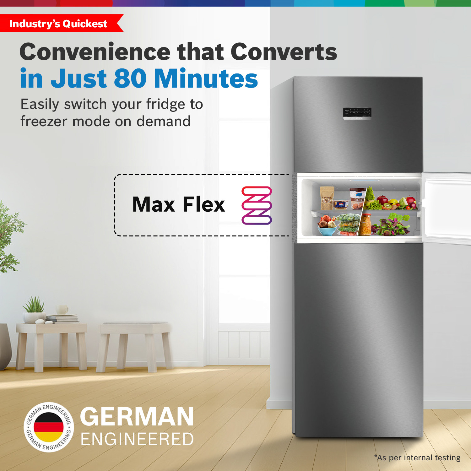 Image of BOSCH 335 L Frost Free Triple Door 3 Star Convertible Refrigerator