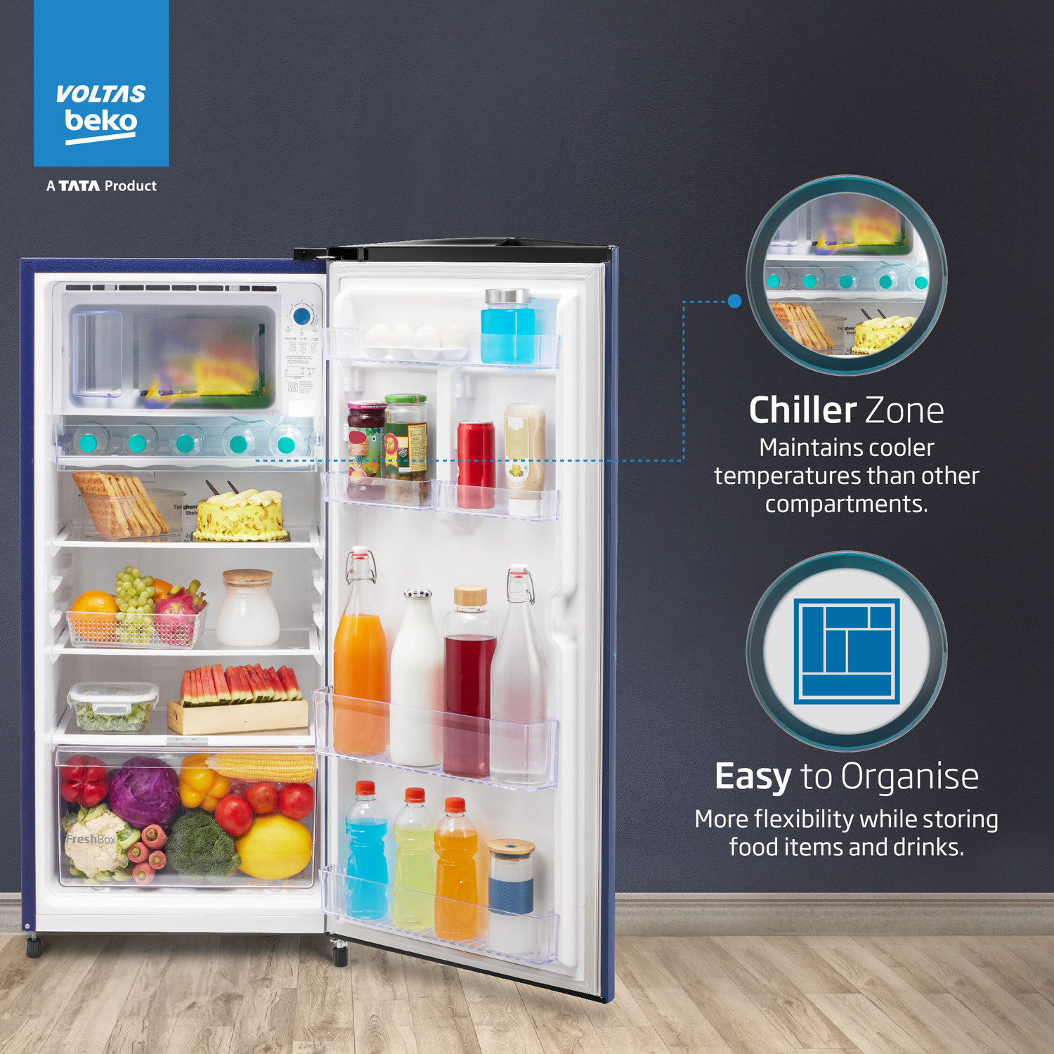 Image of Voltas Beko 183 L Direct Cool Single Door 2 Star Refrigerator