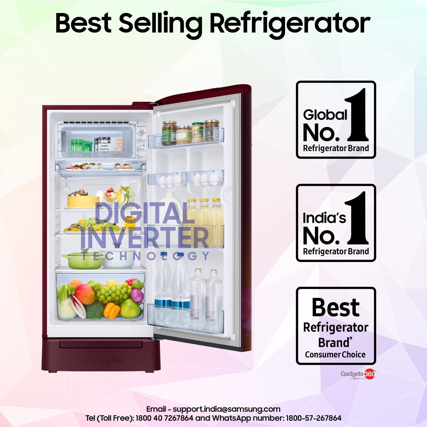 Image of Samsung 215 L Direct Cool Single Door 5 Star Refrigerator with Base Drawer with Digital Inverter, Single Touch Defrost, 2026 Model