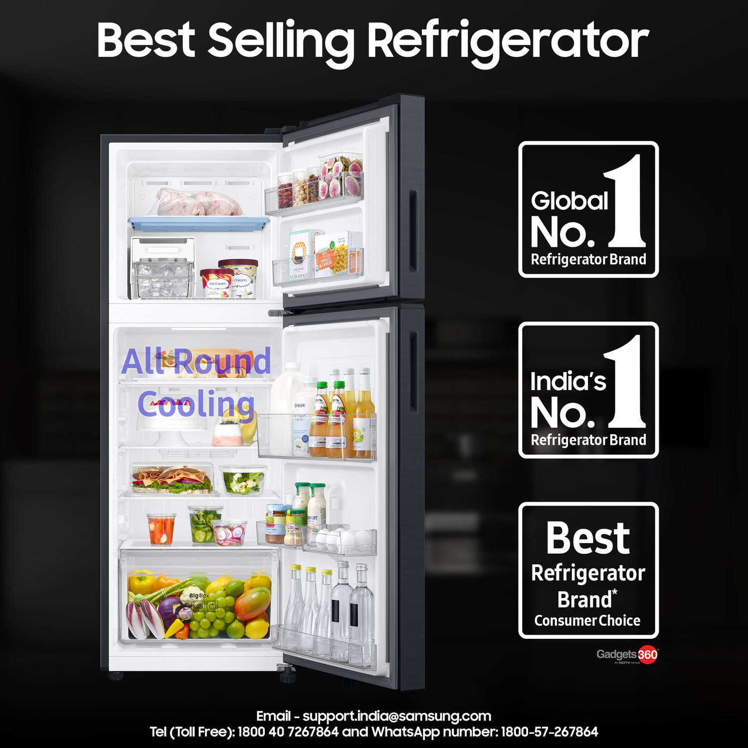 Image of Samsung 236 L Frost Free Double Door 3 Star Refrigerator