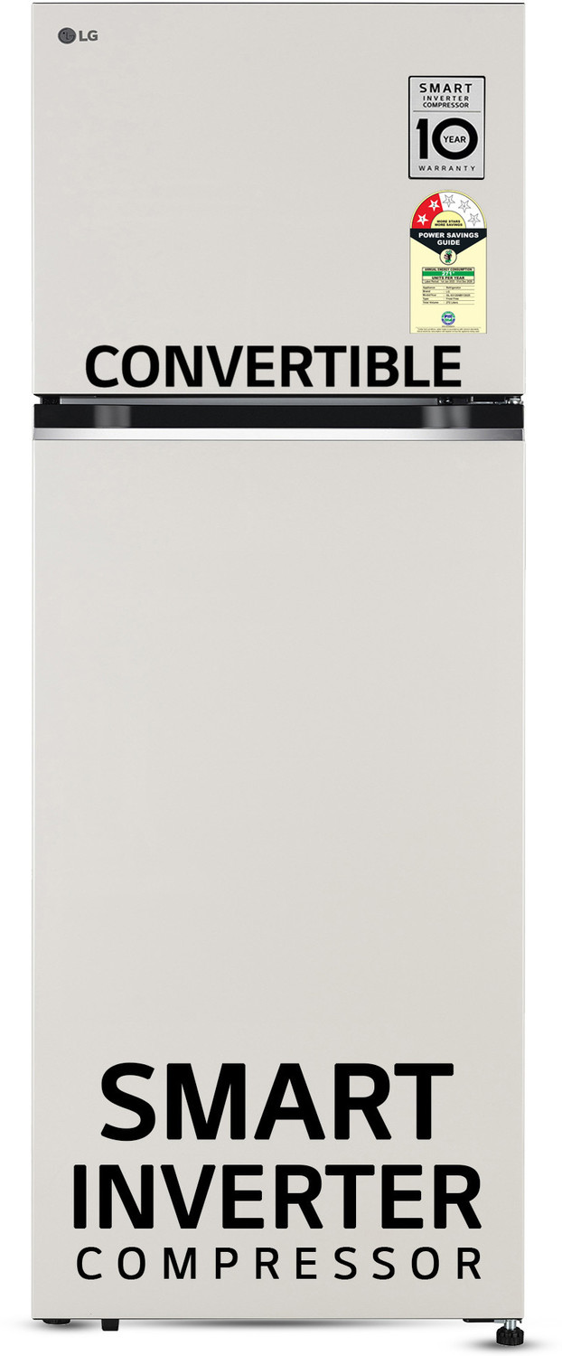 Image of LG 272 L Frost Free Double Door 2 Star Convertible Refrigerator with Smart Inverter Compressor & Multi Air Flow