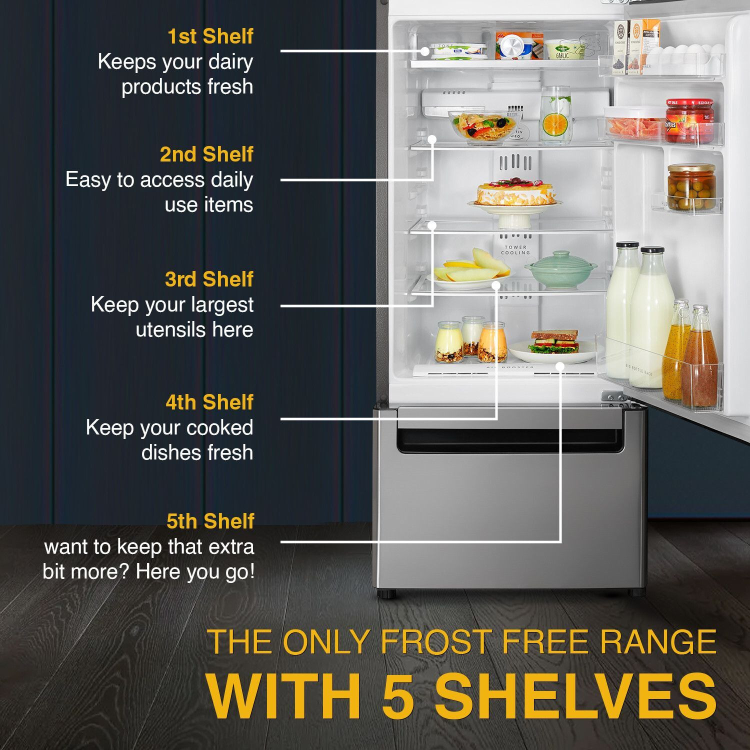 Image of Whirlpool 300 L Frost Free Triple Door Refrigerator with Zeolite Technology, Microblock Technology