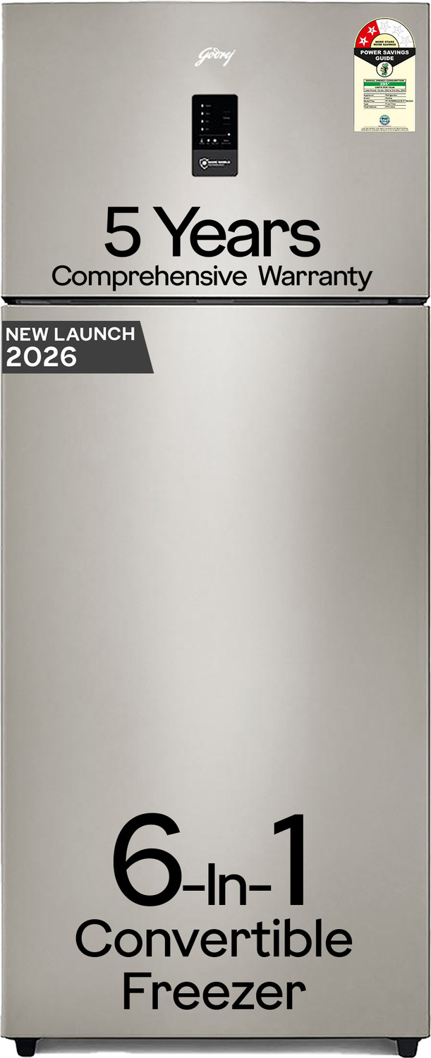 Image of Godrej 436 L Frost Free Double Door 2 Star Refrigerator with AI Tech, Digital Inverter, And 95%+ Food Surface Disinfection