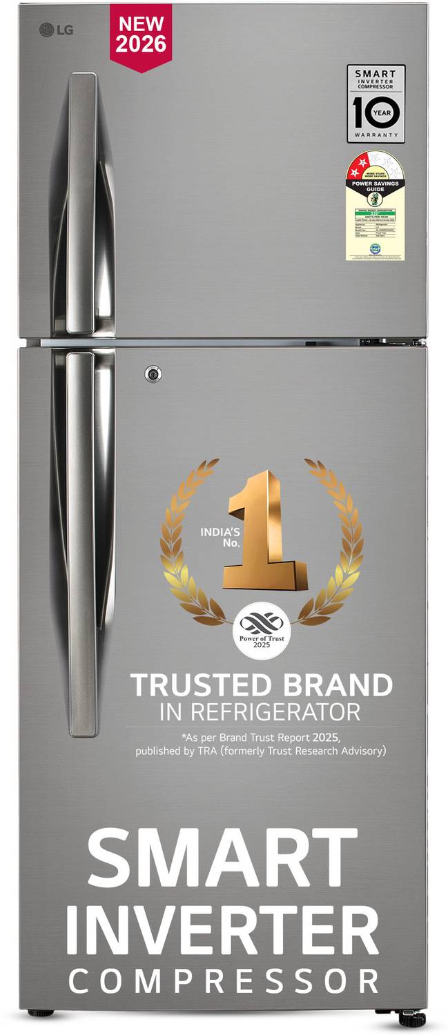 LG 242 L Frost Free Double Door 2 Star Refrigerator  with Door Cooling+, diagnosis, Deodorizer, Works Without Stabilizer,smart Inverter Compressor & 2026 Model