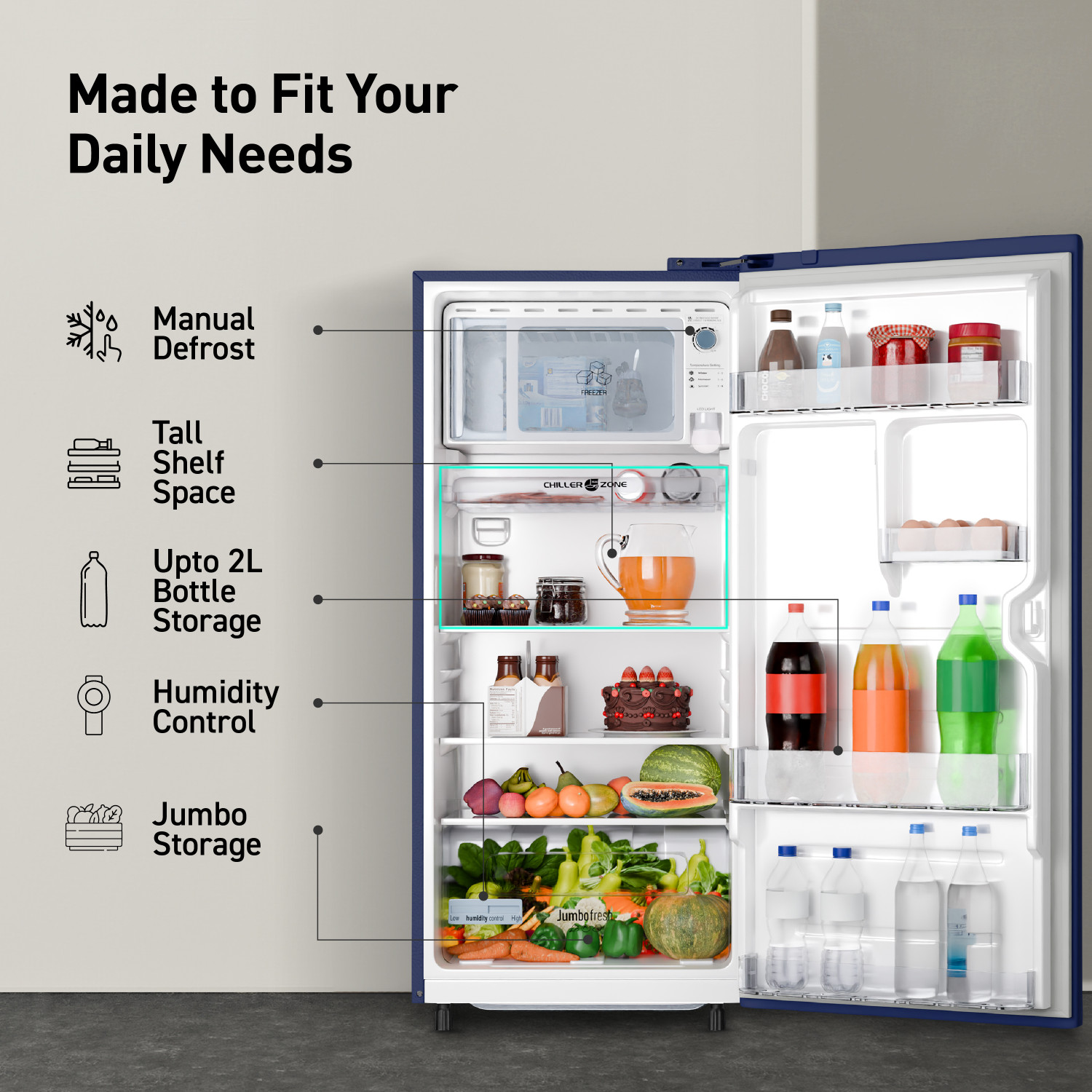 Image of Panasonic 190 L Direct Cool Single Door 2 Star Refrigerator