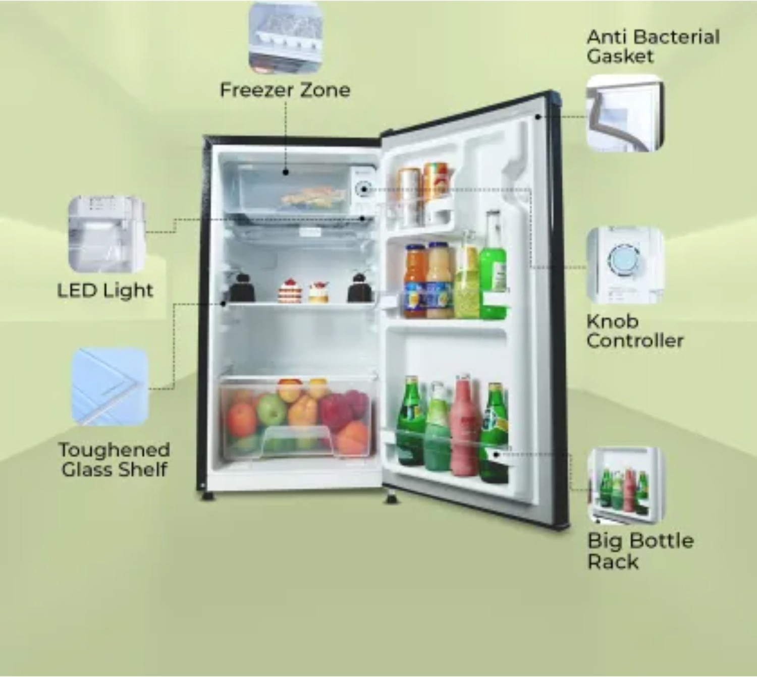 Image of Haier 100 L Direct Cool Single Door 2 Star Refrigerator