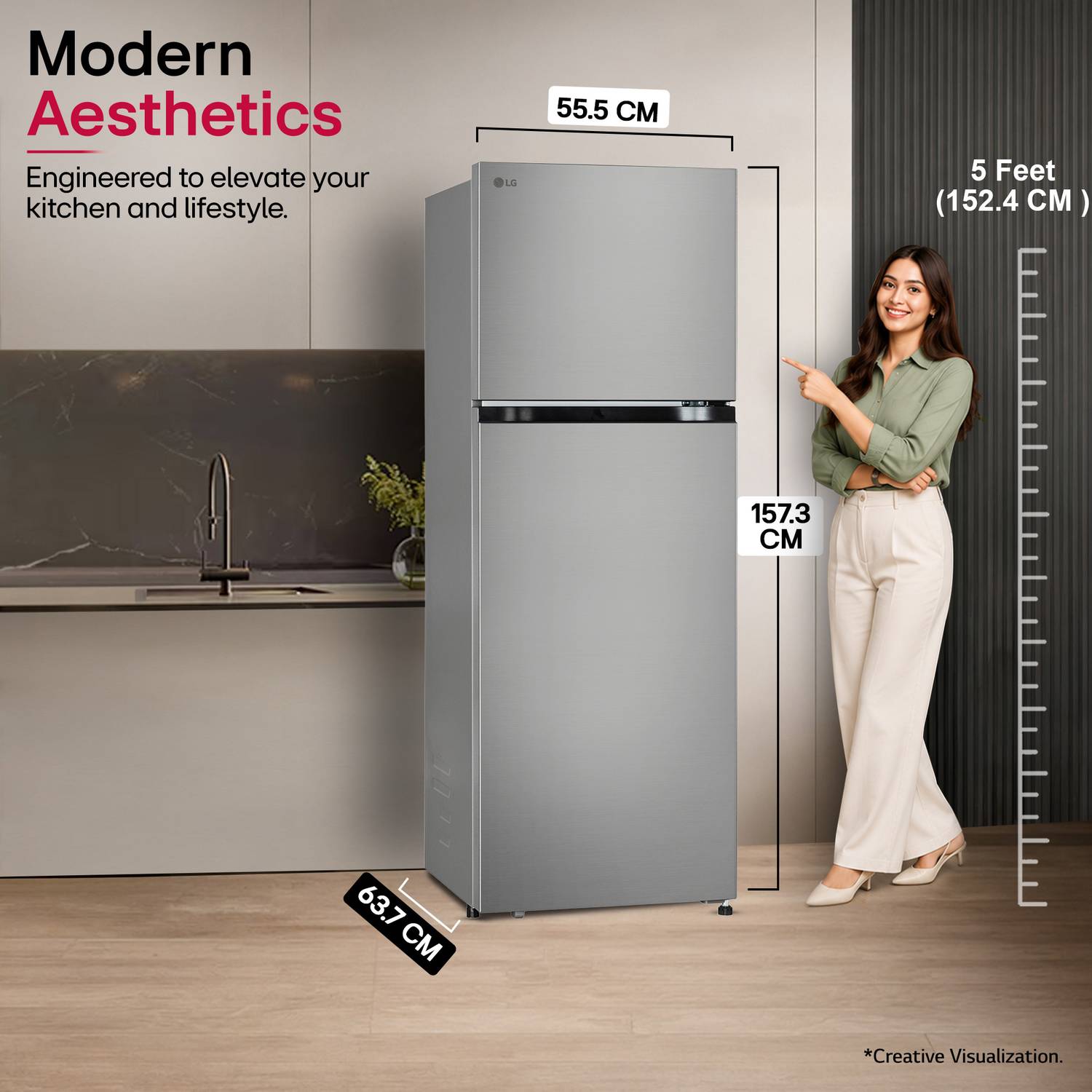 LG 251 L Frost Free Double Door Refrigerator - Image 3