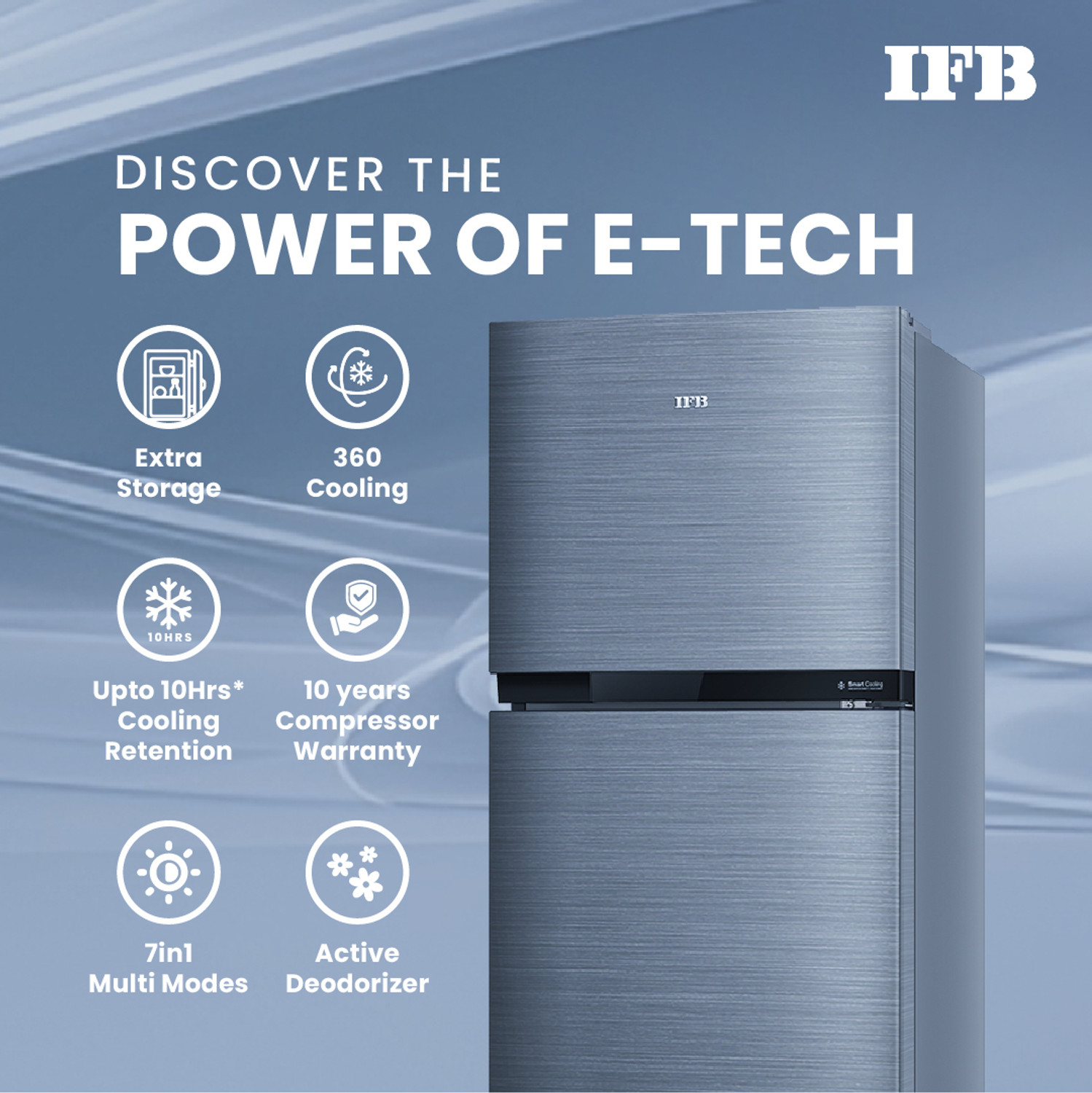 Image of IFB 265 L Frost Free Double Door 2 Star Refrigerator with 7 in 1 Multi Mode with Advanced Inverter Compressor, 360 Degree Cooling and Extraordinary Space Powered by E-Tech