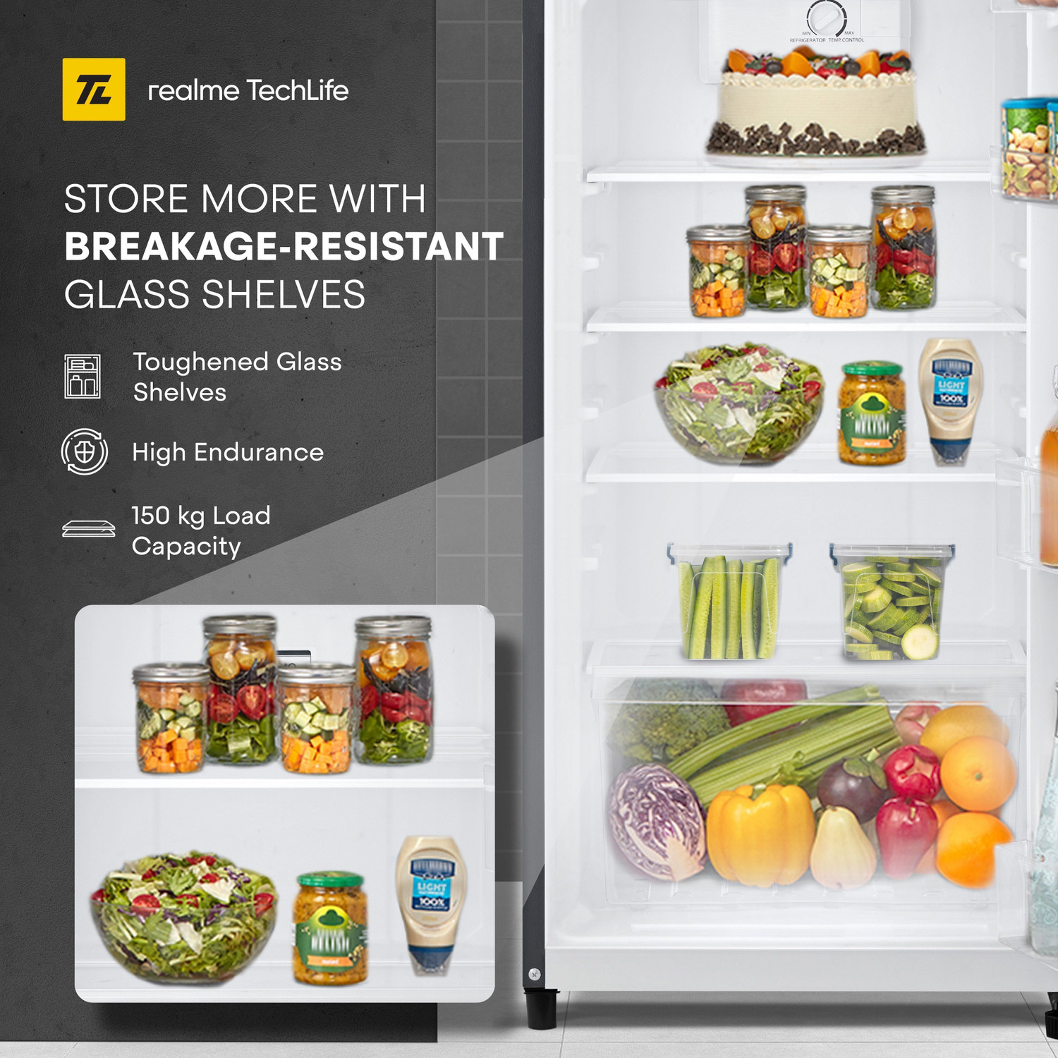 Image of realme TechLife 233 L Frost Free Double Door 1 Star Refrigerator