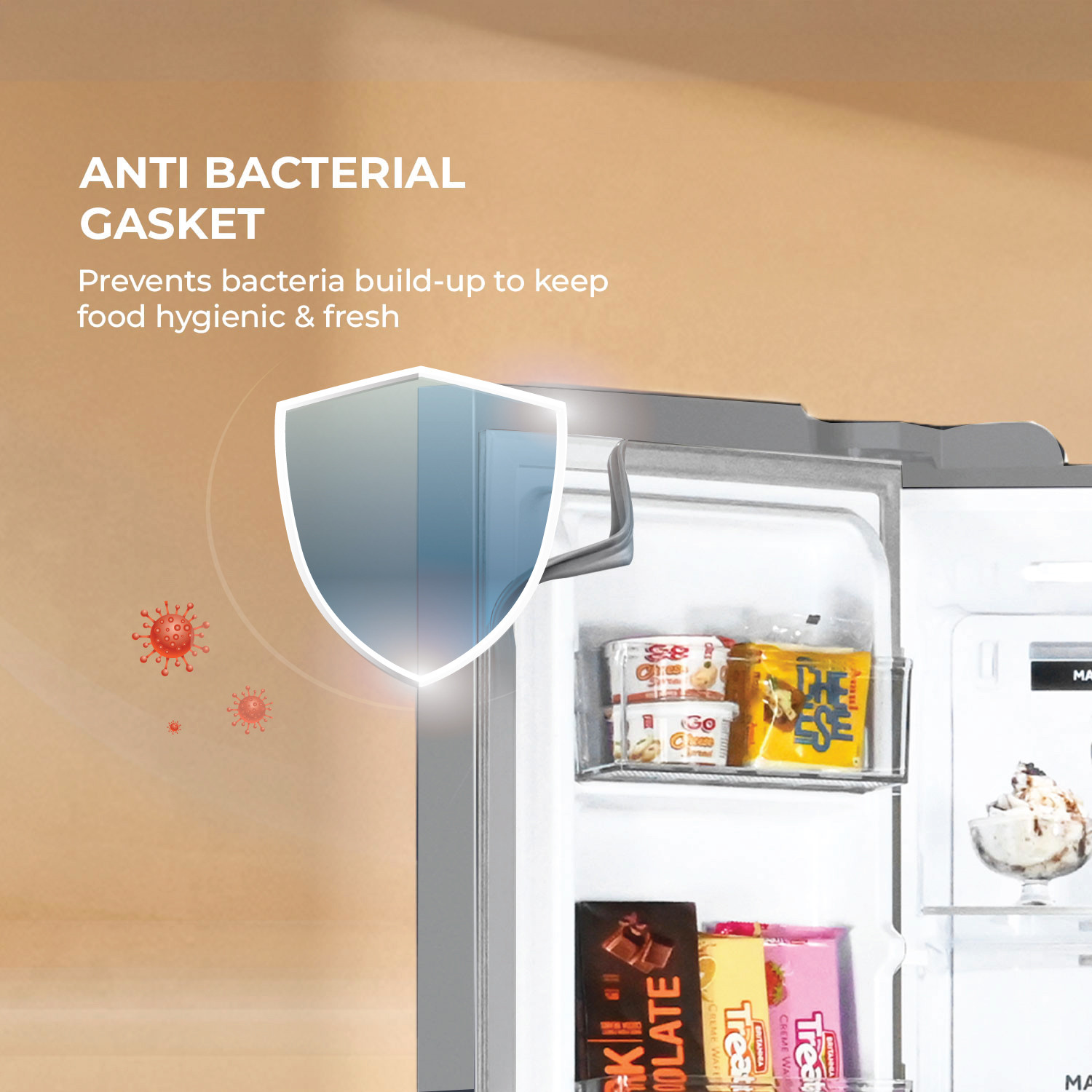 Image of Haier 598 L Frost Free Side by Side 3 Star Refrigerator with Expert Inverter Smart Sense AI enabled 3-Door , 3 Star, (683ISU1, Inox Steel, Magic Convertible Zone, Deo Fresh Technology, 2026 Model)
