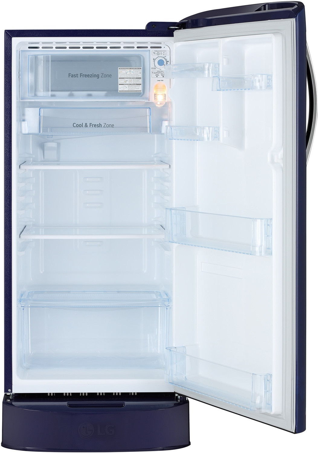 Image of LG 185 L Direct Cool Single Door 5 Star Refrigerator with Base Drawer with Smart Inverter Compressor, Moist N Fresh, Auto Smart Connect, Fast Ice Making