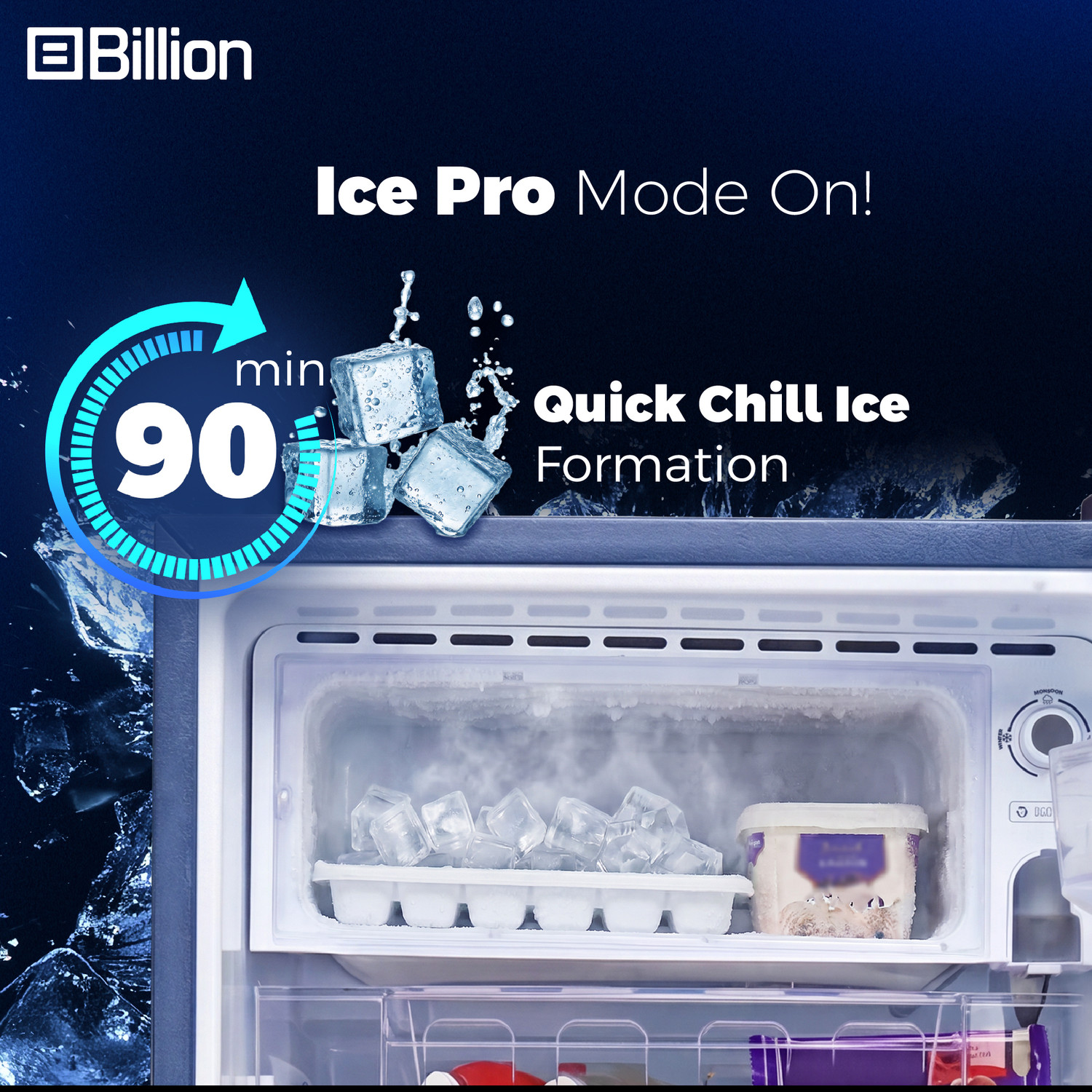 Image of Billion 208 L Direct Cool Single Door 3 Star Refrigerator with Powerful Inverter Compressor & Large Vegetable Basket
