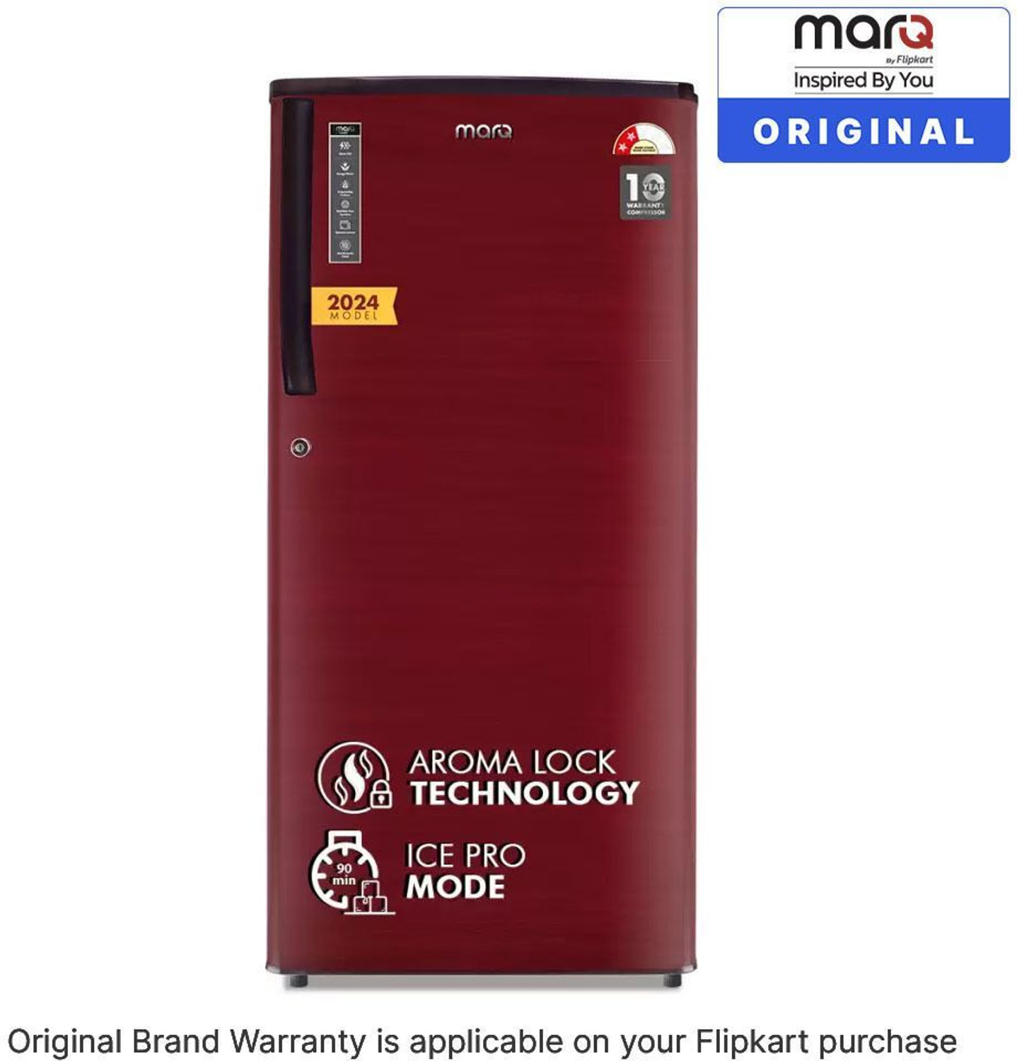 Image of MarQ by Flipkart 183 L Direct Cool Single Door 2 Star Refrigerator with Aroma Lock Technology & Toughened Glass Shelves