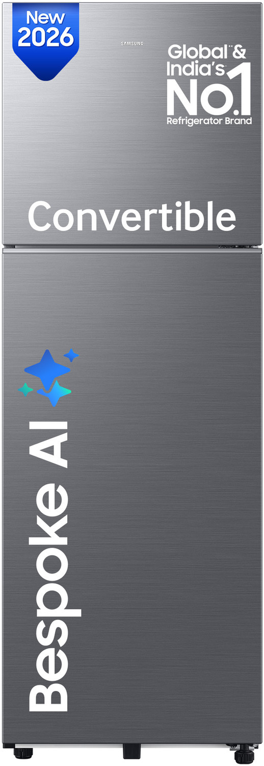 Image of Samsung 256 L Frost Free Double Door 3 Star Convertible Refrigerator with Convertible, Wifi Enabled, Bespoke AI, Digital Inverter, 2026 Model
