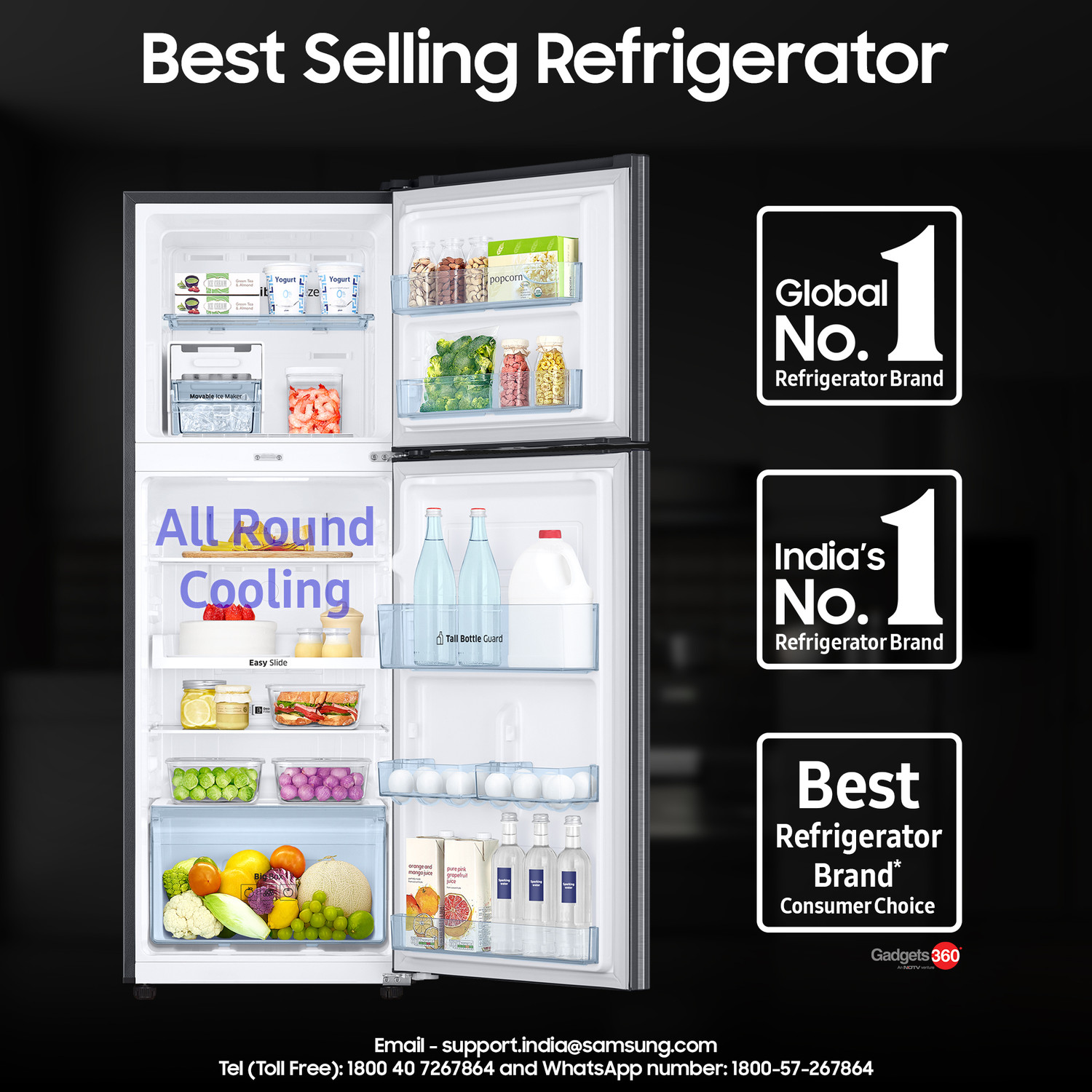 Image of Samsung 236 L Frost Free Double Door 3 Star Convertible Refrigerator with Digital Inverter and Display