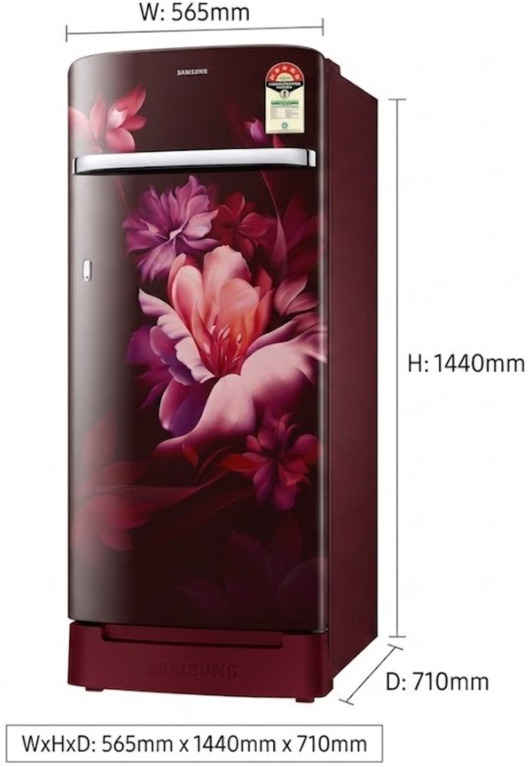 Image of Samsung 215 L Frost Free Single Door 5 Star Refrigerator
